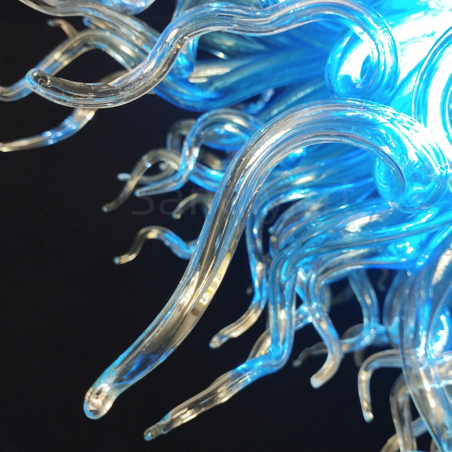 Blue hand made DIY glass chandelier modern design