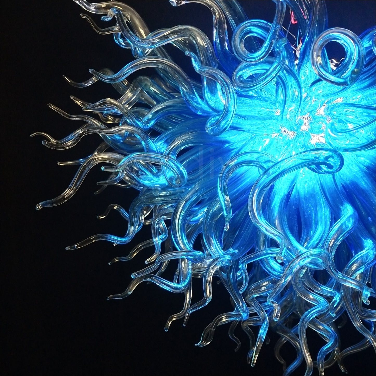 Blue hand made DIY glass chandelier modern design