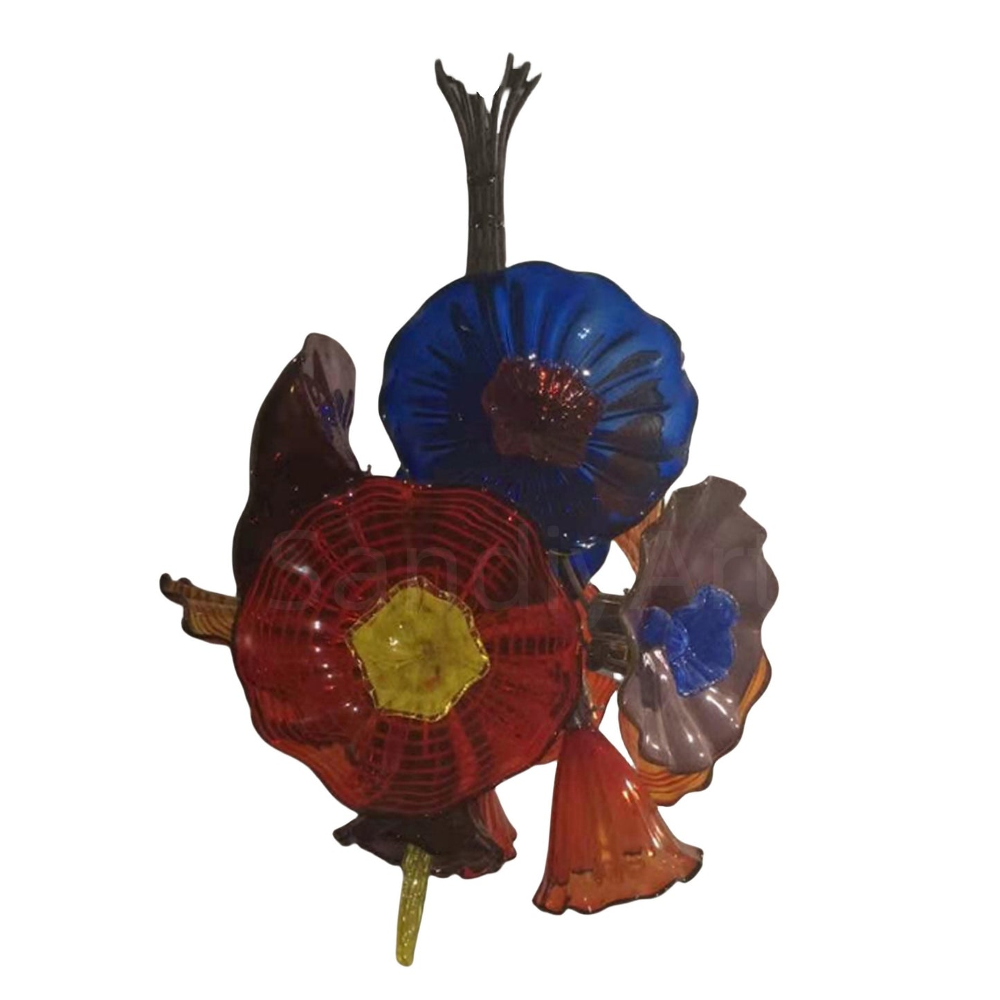 Dining room decoration blown glass chandelier floral