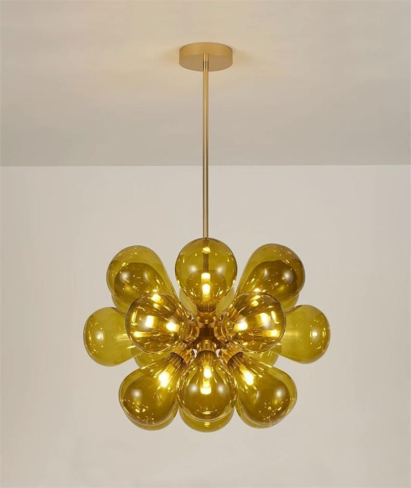 Blown glass bubbles chandelier blue/pink/white/amber color choice