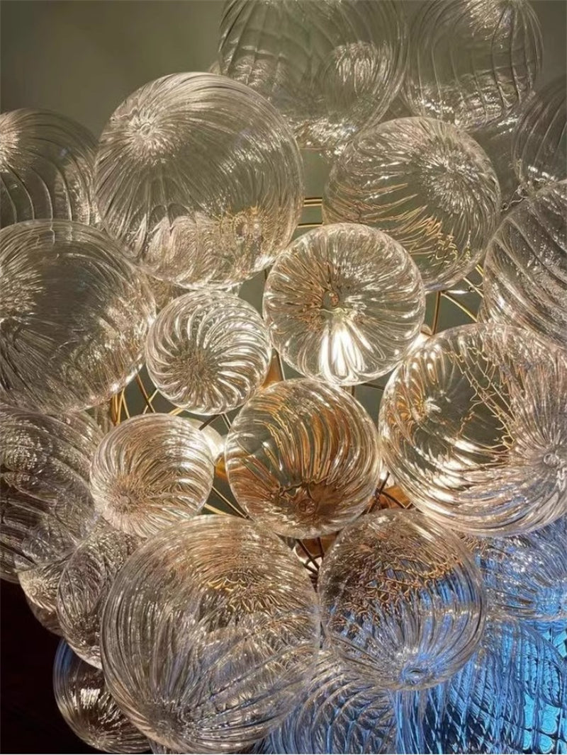 Blown glass bubbles chandelier clear color modern design for dining room