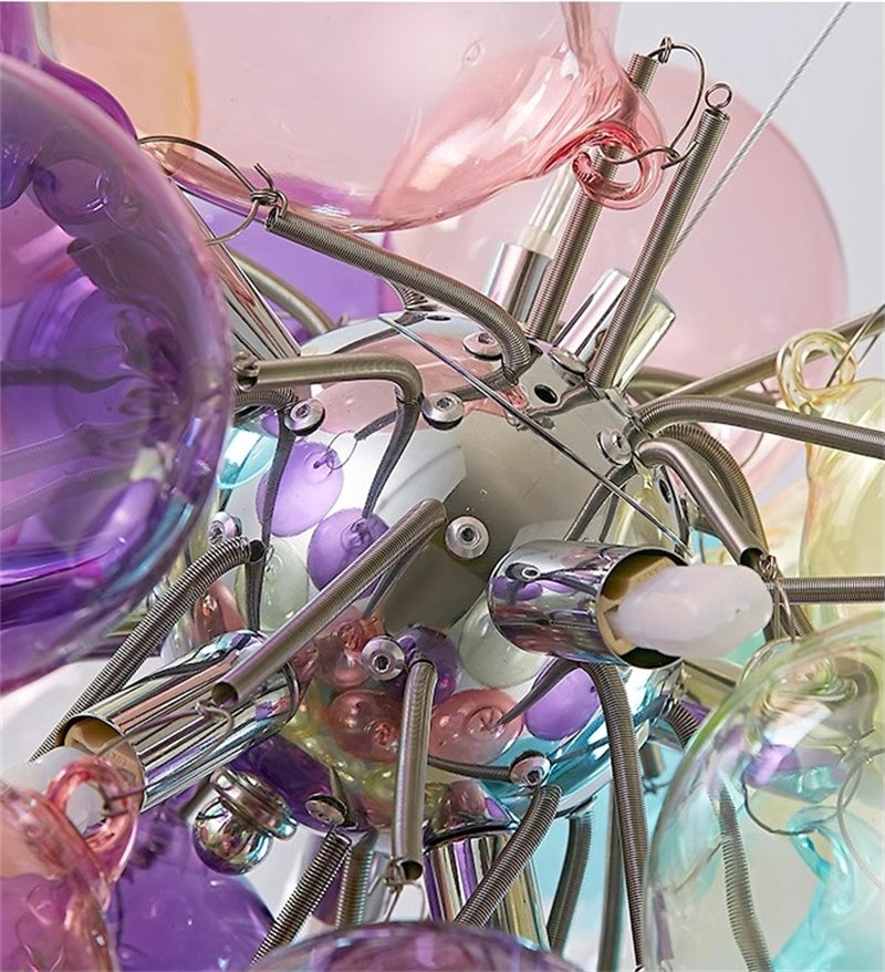 Colorful glass bubbles chandelier romantic design bring Happy mood