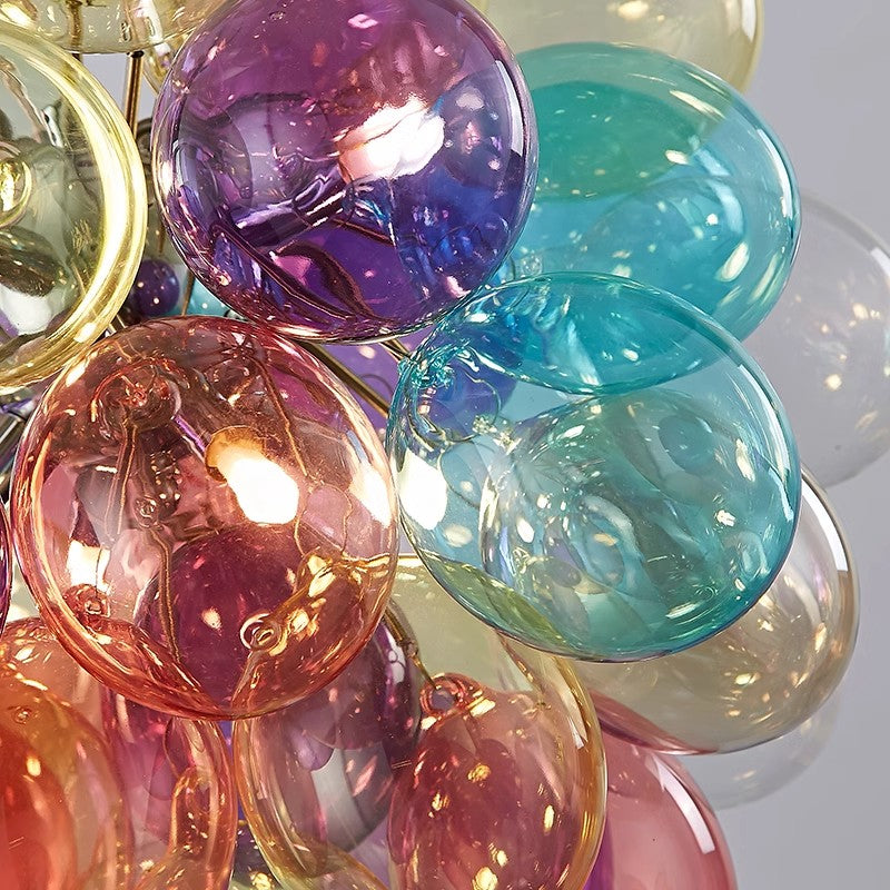 Colorful glass bubbles chandelier romantic design bring Happy mood