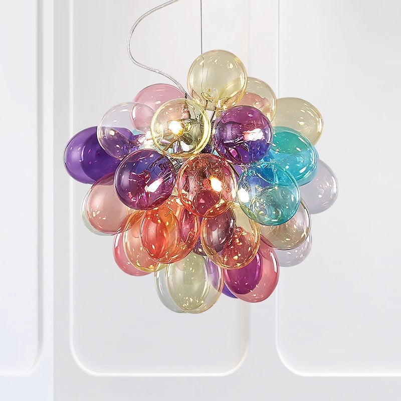 Colorful glass bubbles chandelier romantic design bring Happy mood