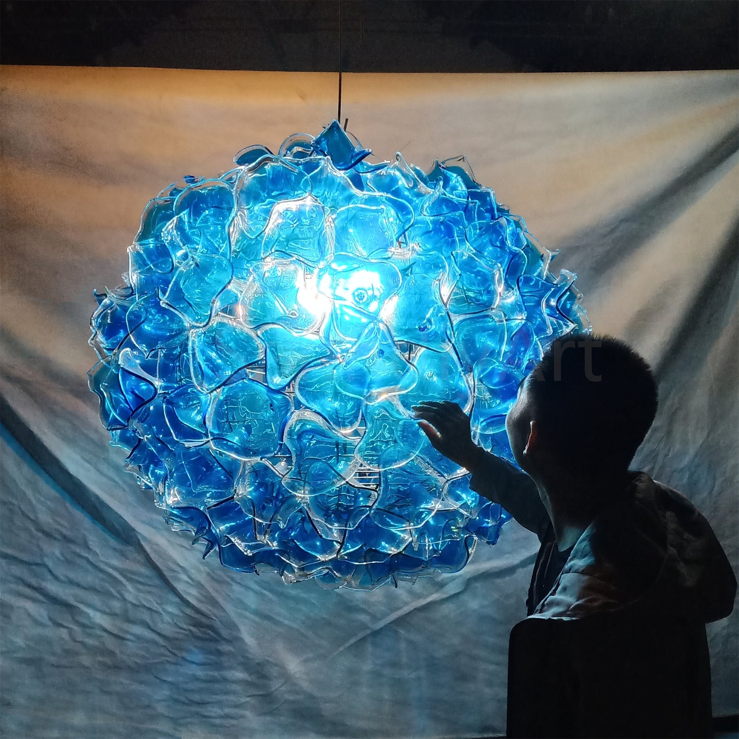 120cm DIY hand made blowing glass antique floral chandelier