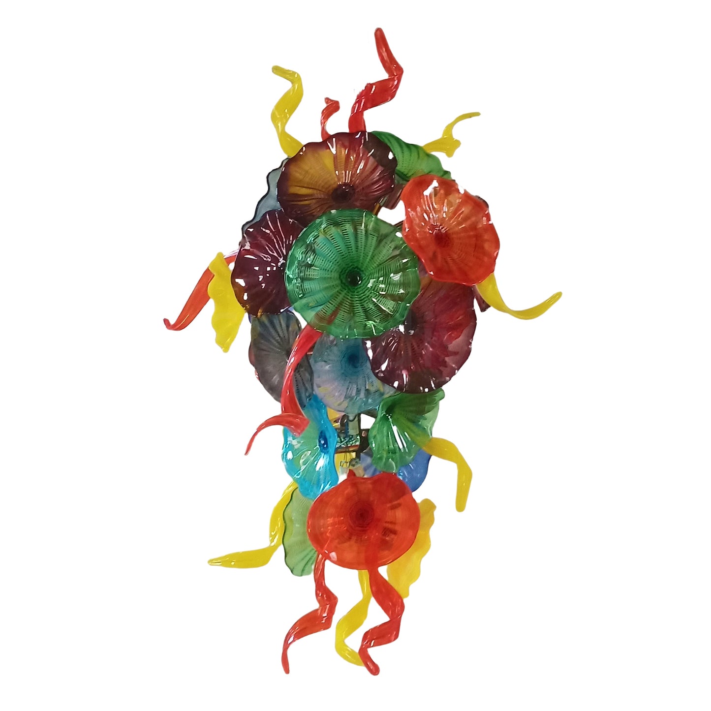 Wedding decoration hand made custom glass hanging floral chandelier