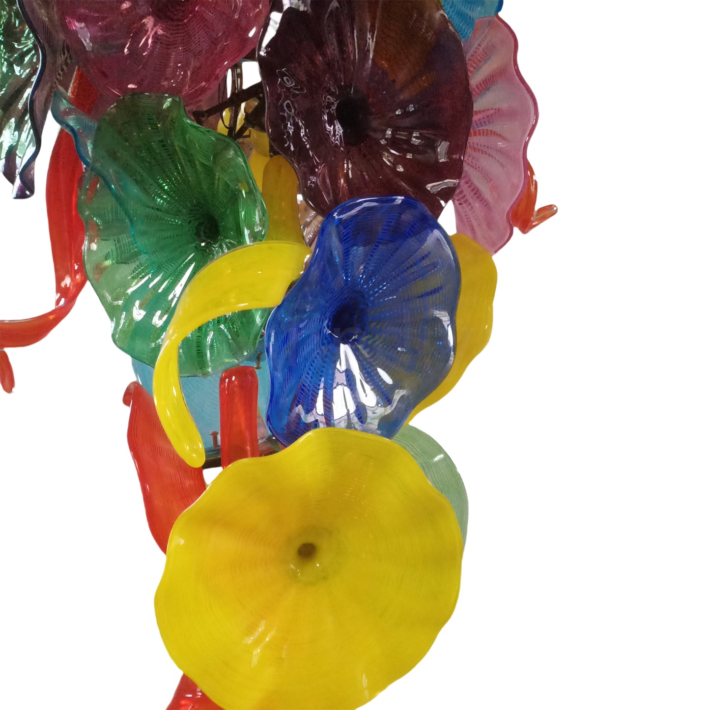 Wedding decoration hand made custom glass hanging floral chandelier