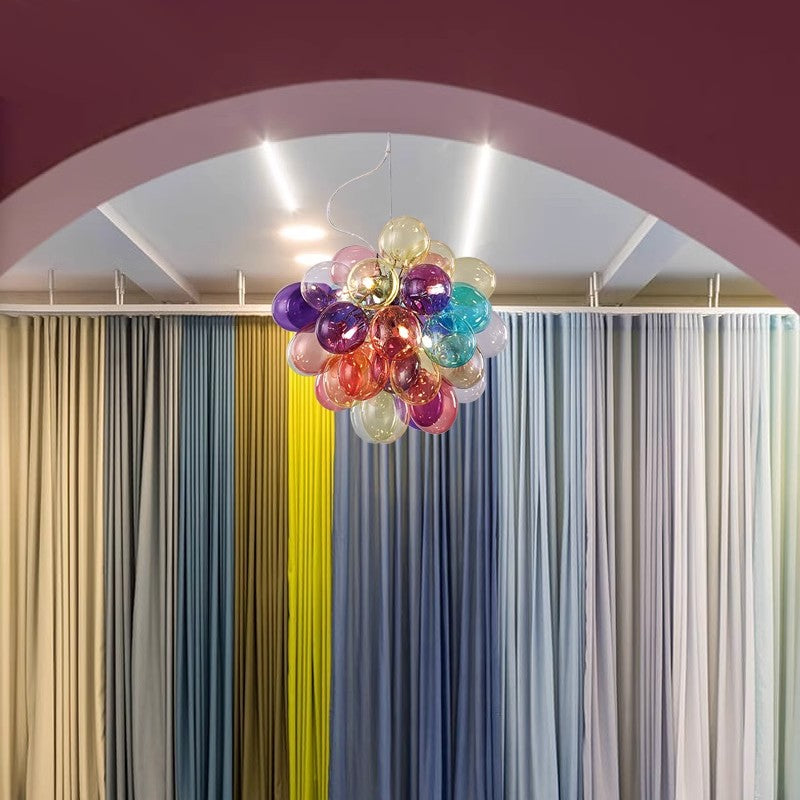Colorful glass bubbles chandelier romantic design bring Happy mood