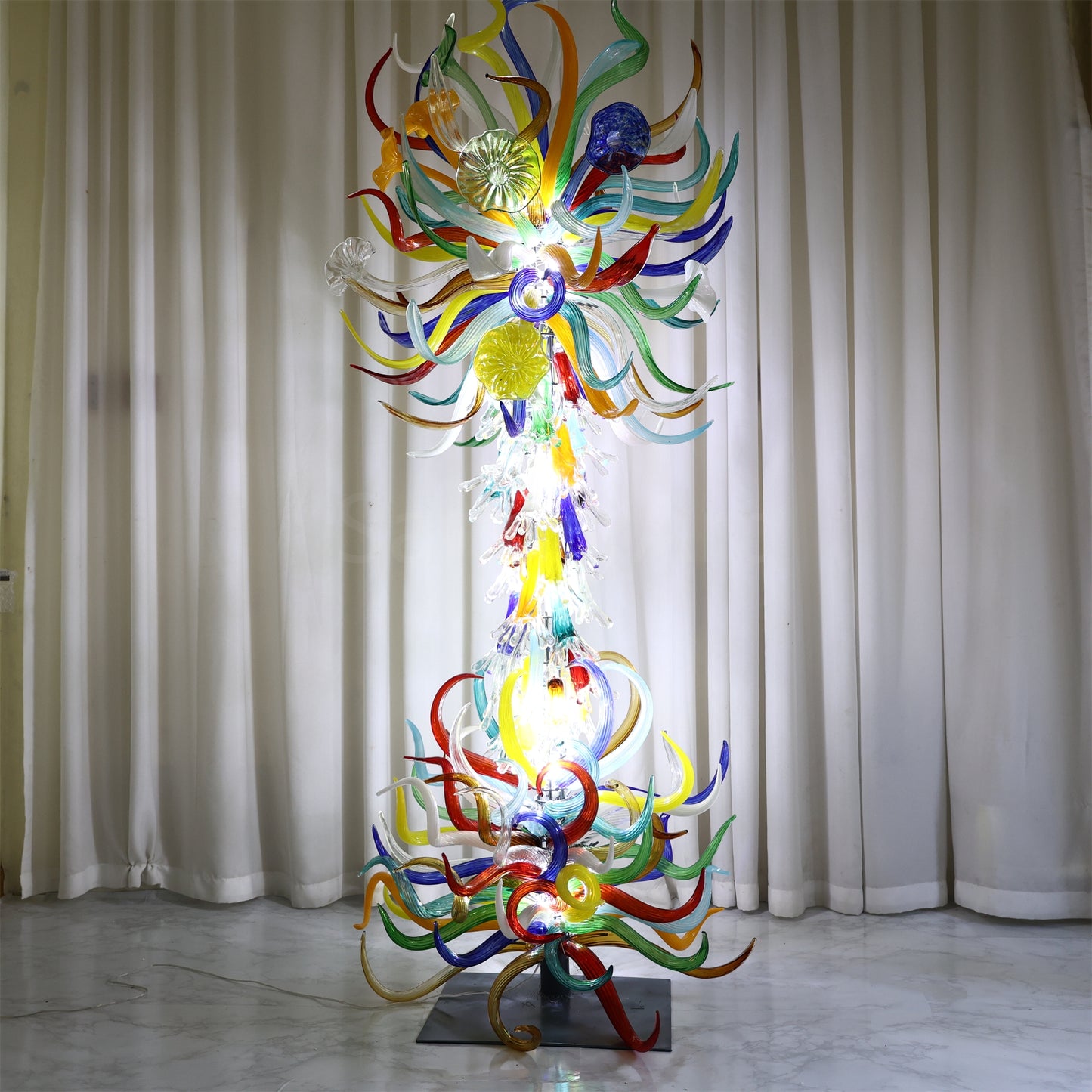 Indoor floor lighting blown glass sculpture decoration chihuly tyle