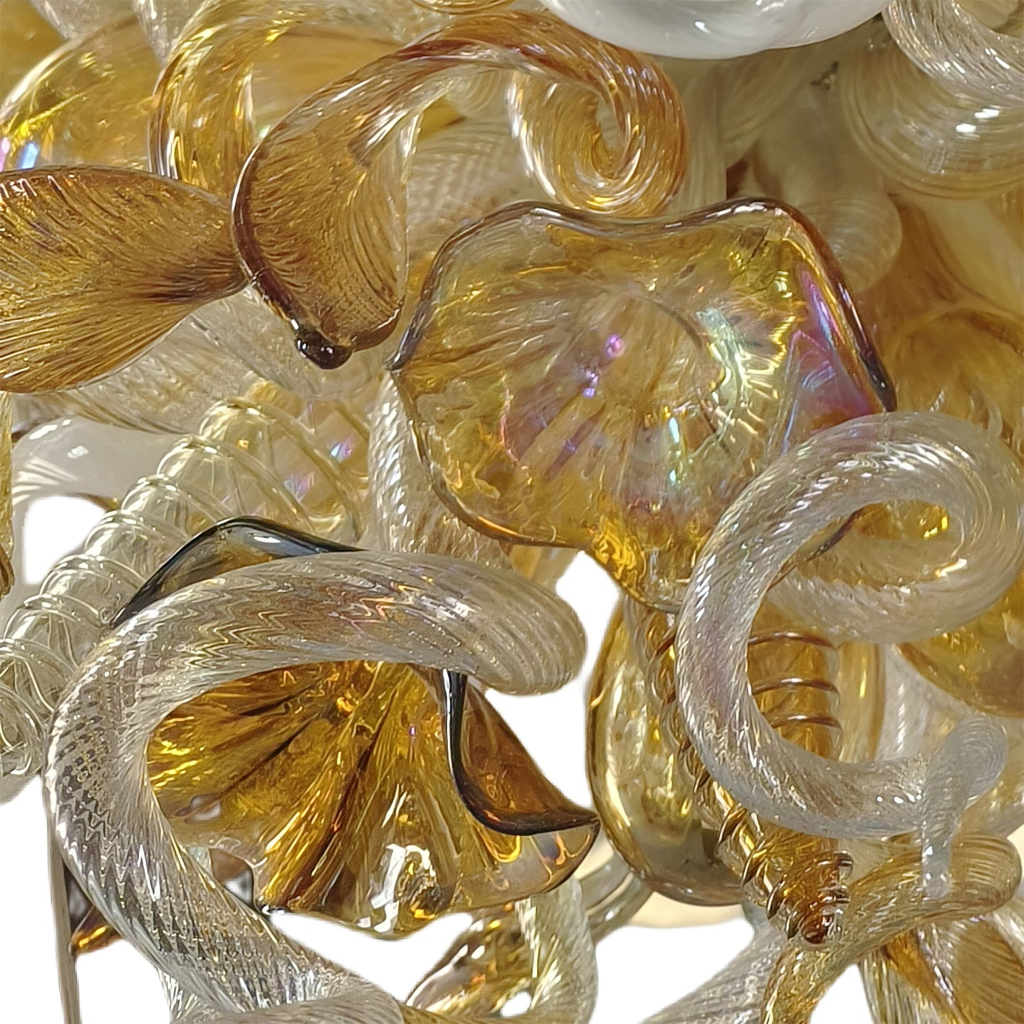 Luxury gold color contemporary blown glass chandeliers