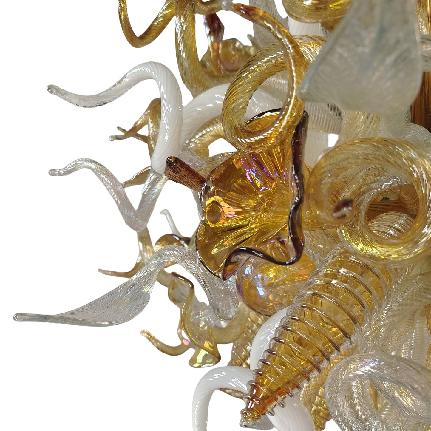 Luxury gold color contemporary blown glass chandeliers