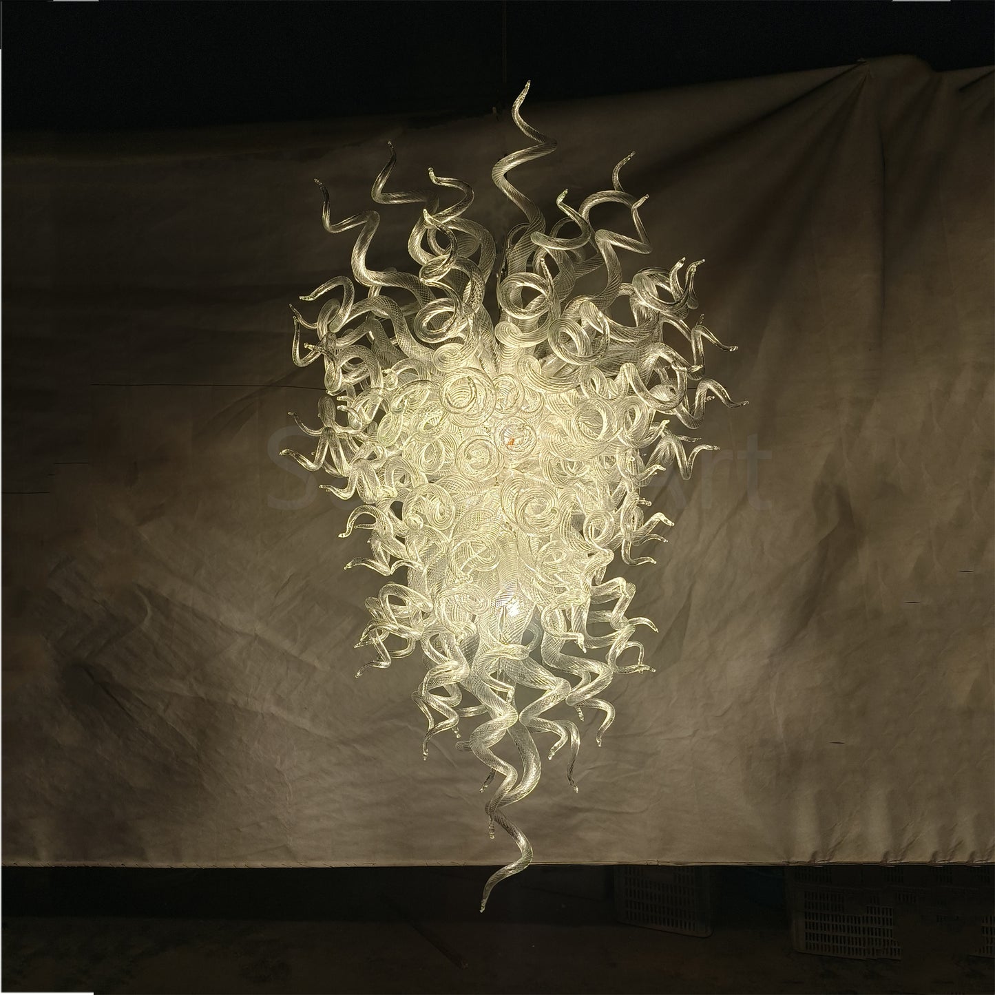 Clear color chandelier hand blown glass