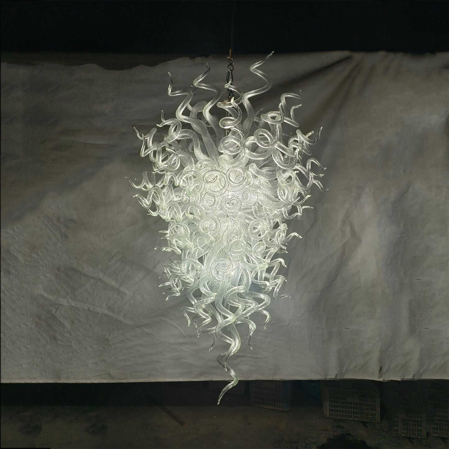 Clear color chandelier hand blown glass