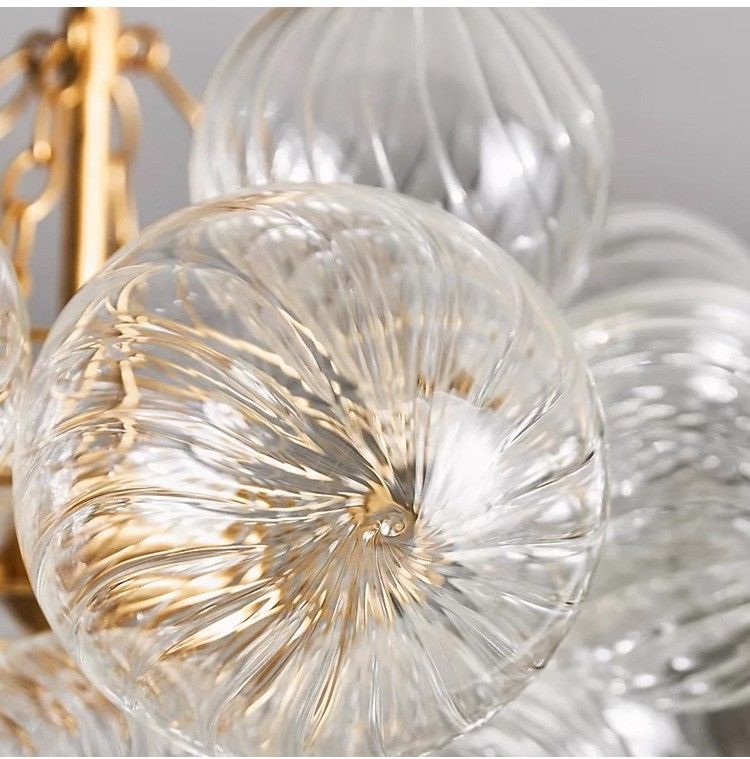 Blown glass bubbles chandelier clear color modern design for dining room