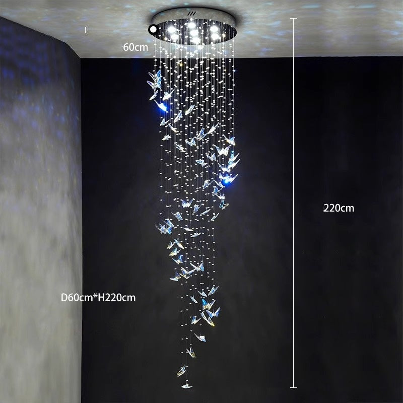 Crystal butterfly hanging lighting high luxury and modern design