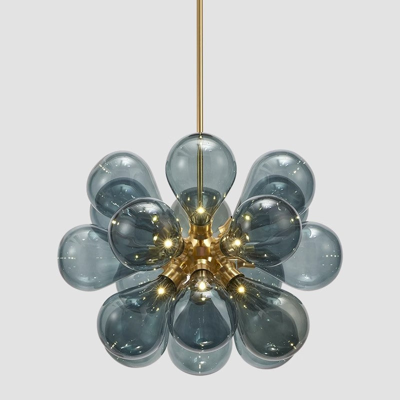 Blown glass bubbles chandelier blue/pink/white/amber color choice