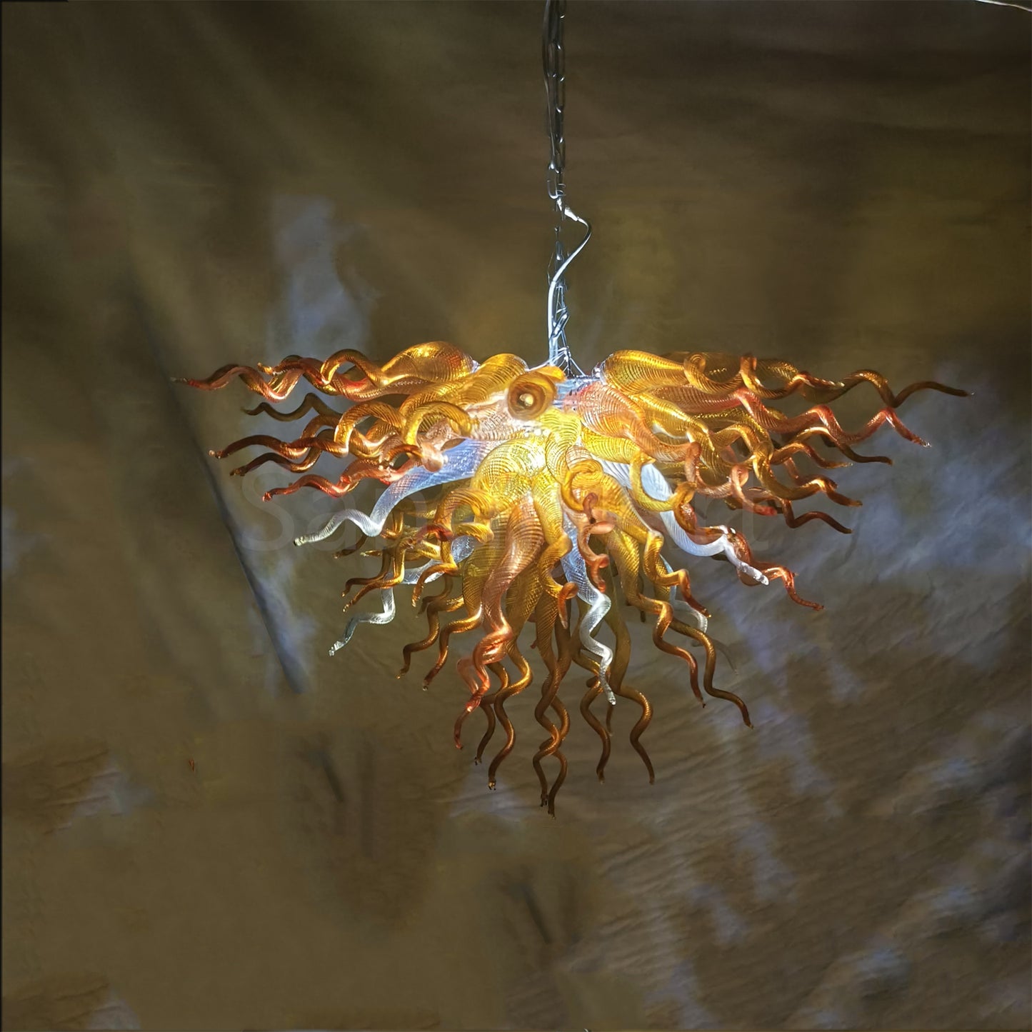 Luxury gold blown glass Artistic Pendant Light dining room decoration