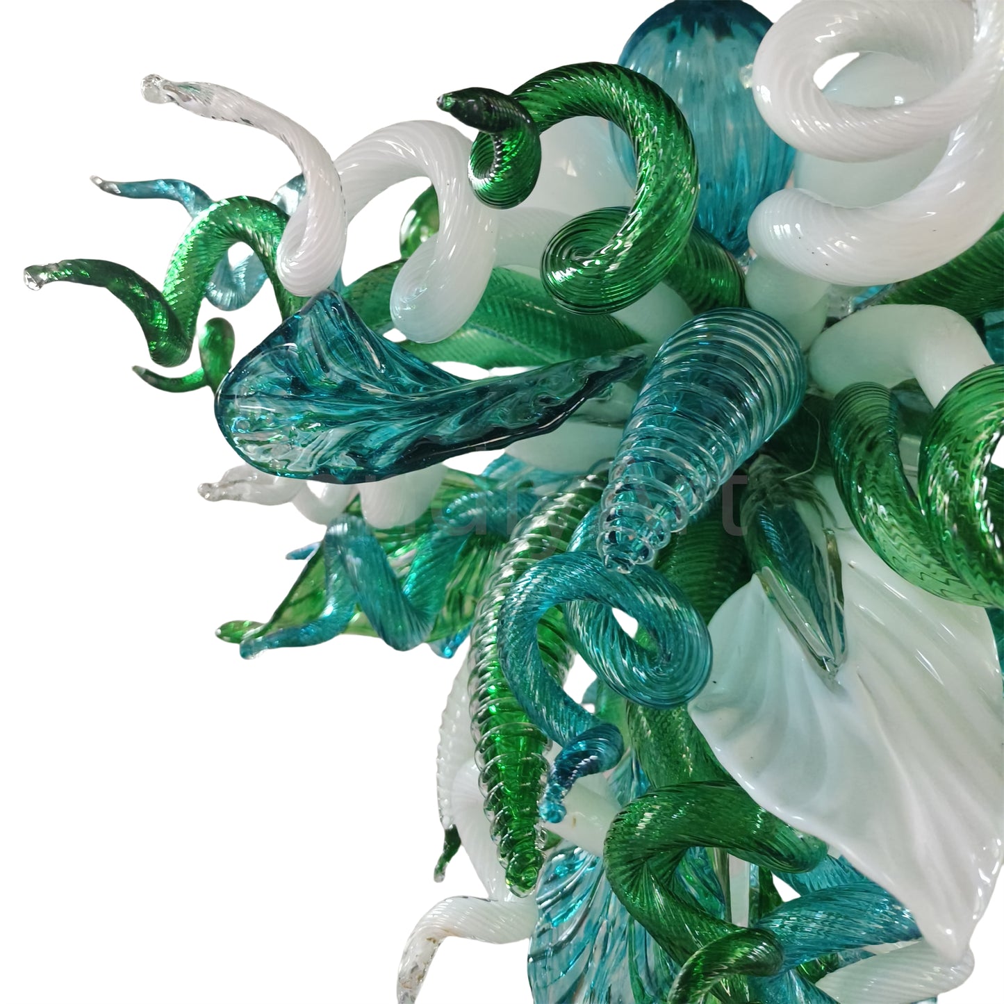 Green color DIY hand blown glass chandelier dining room decoration