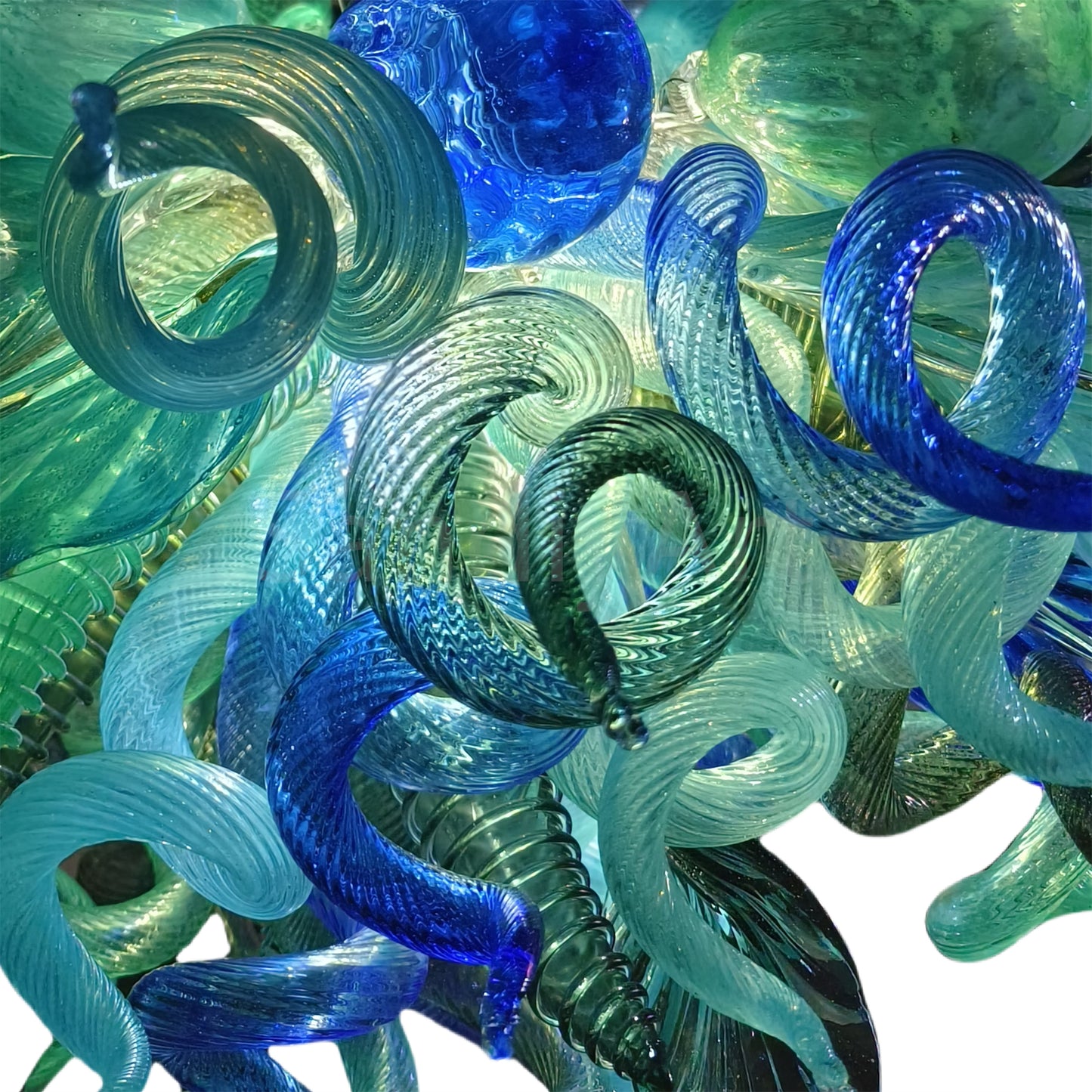 Custom design art blown glass chandelier handmade DIY lighting
