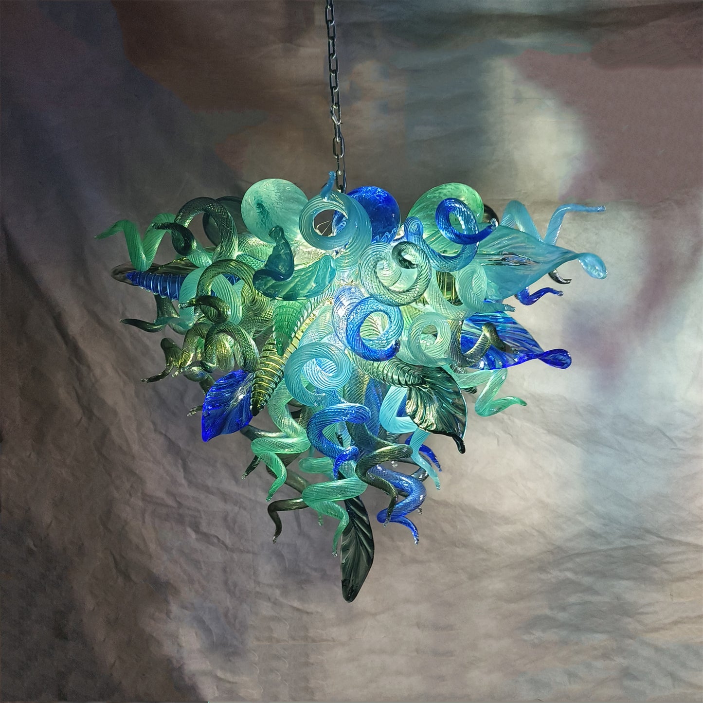 Custom design art blown glass chandelier handmade DIY lighting