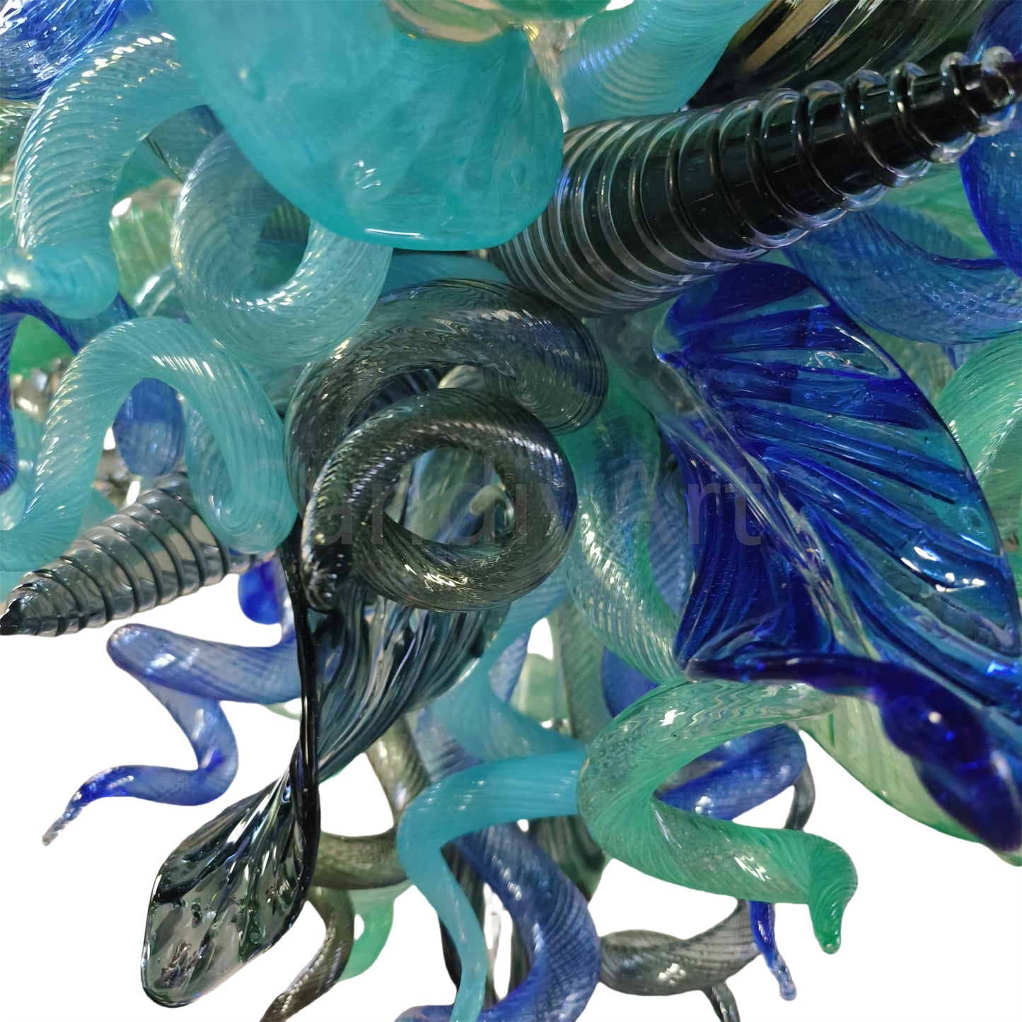 Custom design art blown glass chandelier handmade DIY lighting