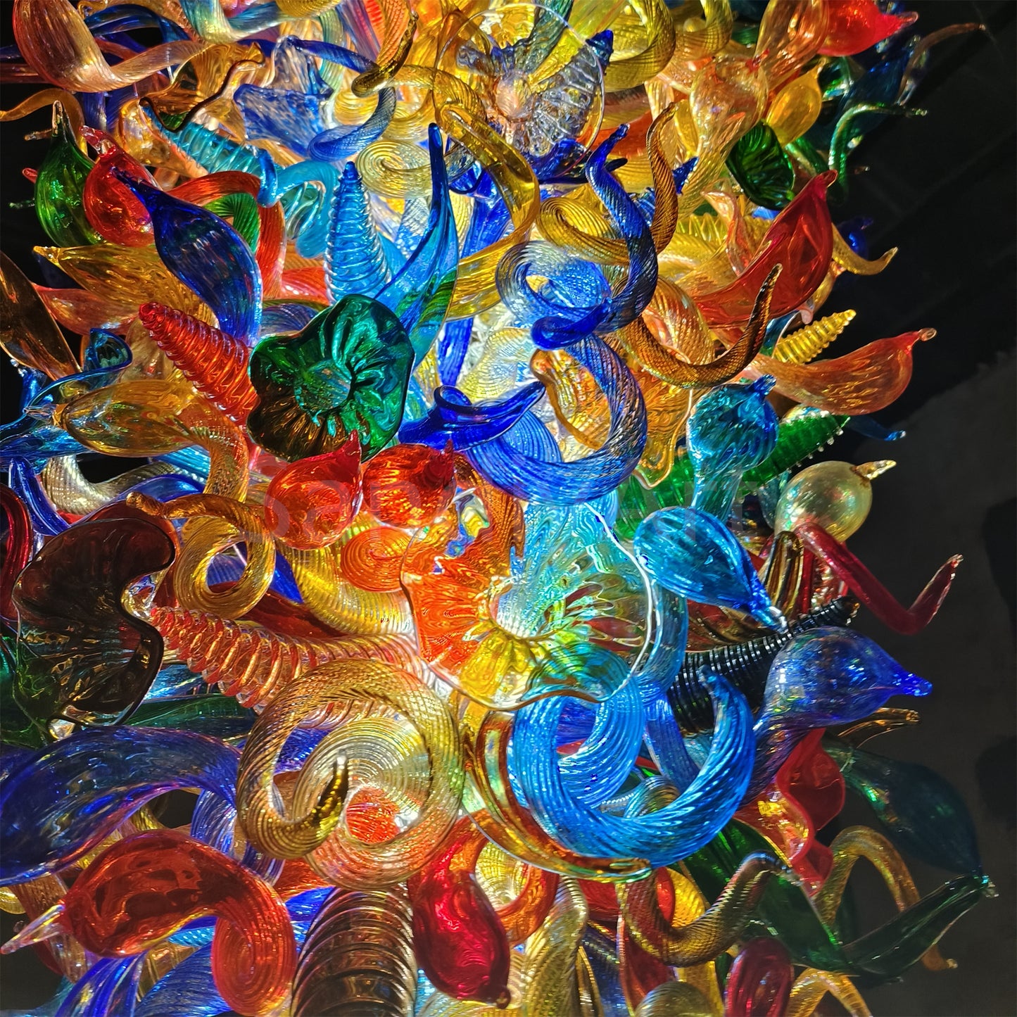 Luxury multicolor hand made villa chandelier colored glaze