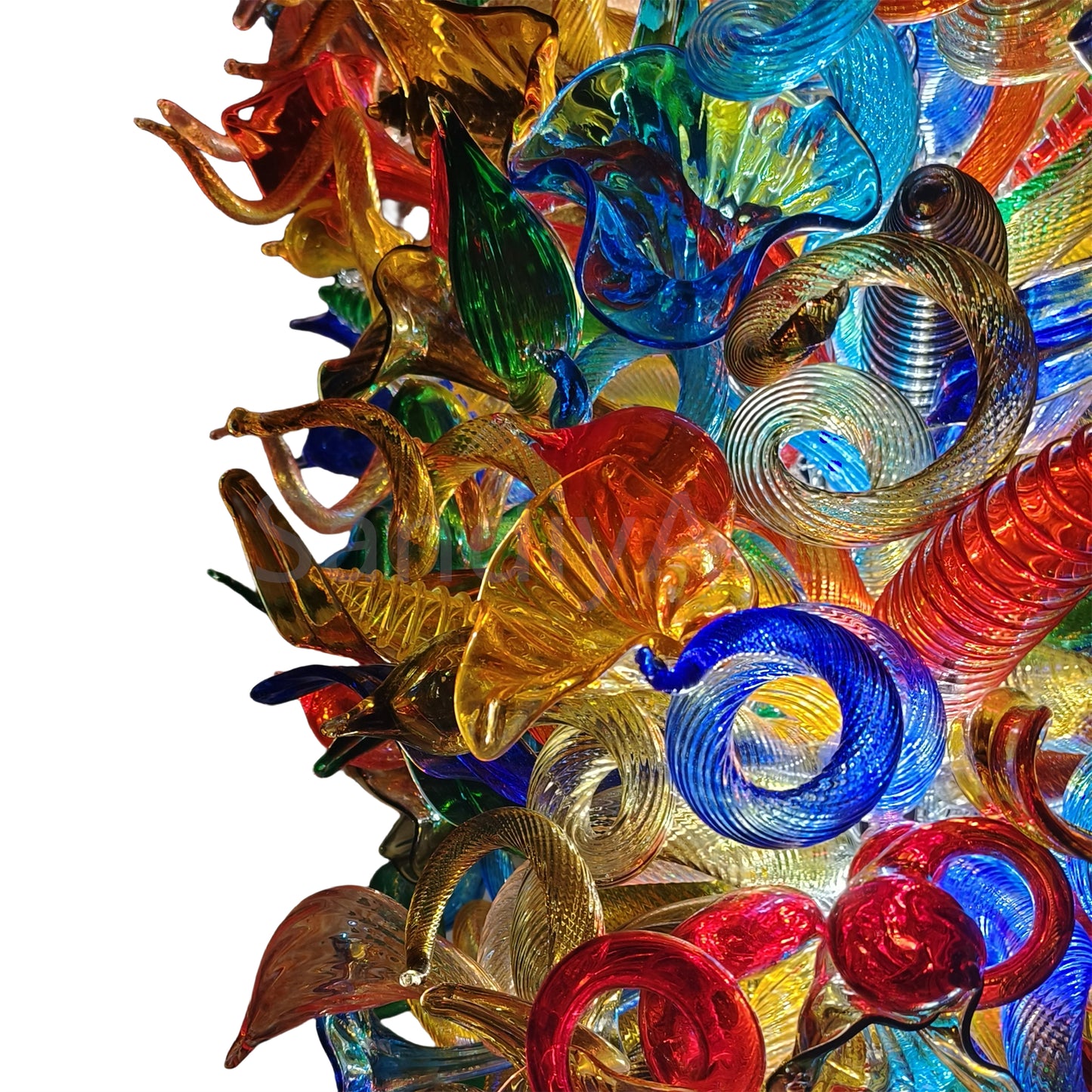 Luxury multicolor hand made villa chandelier colored glaze