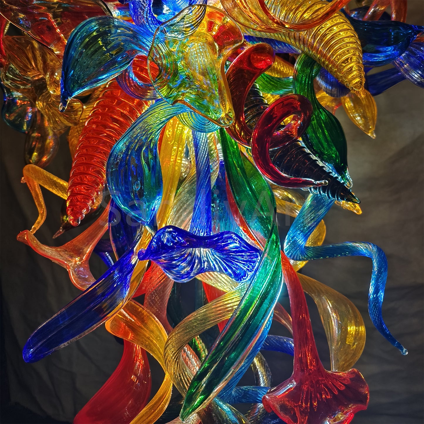 Luxury multicolor hand made villa chandelier colored glaze