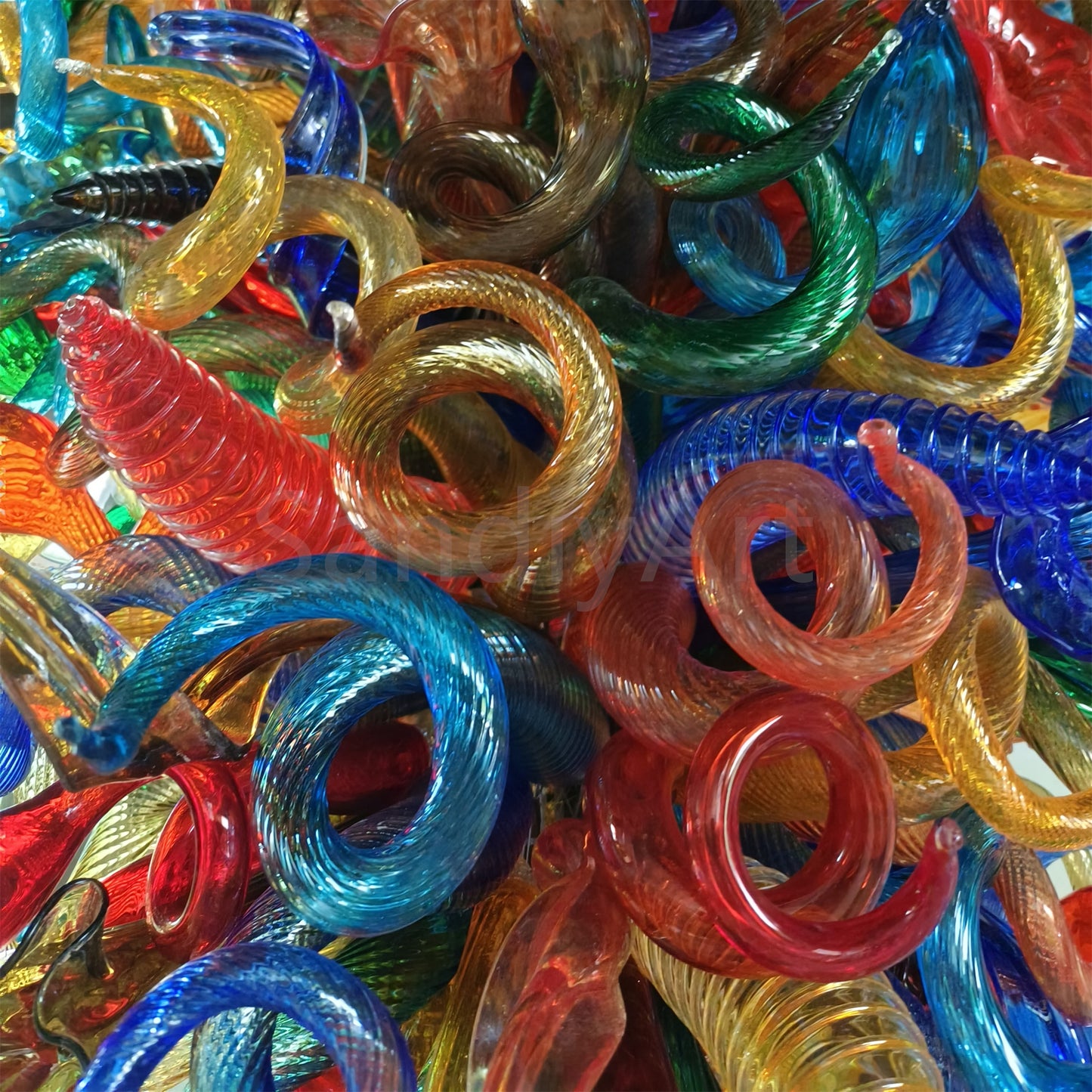 Luxury multicolor hand made villa chandelier colored glaze