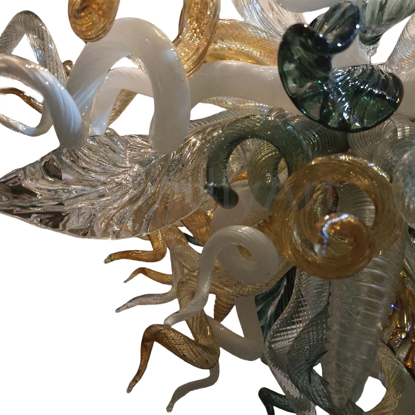 Modern luxury art mouth blown glass chandeliers for dining room