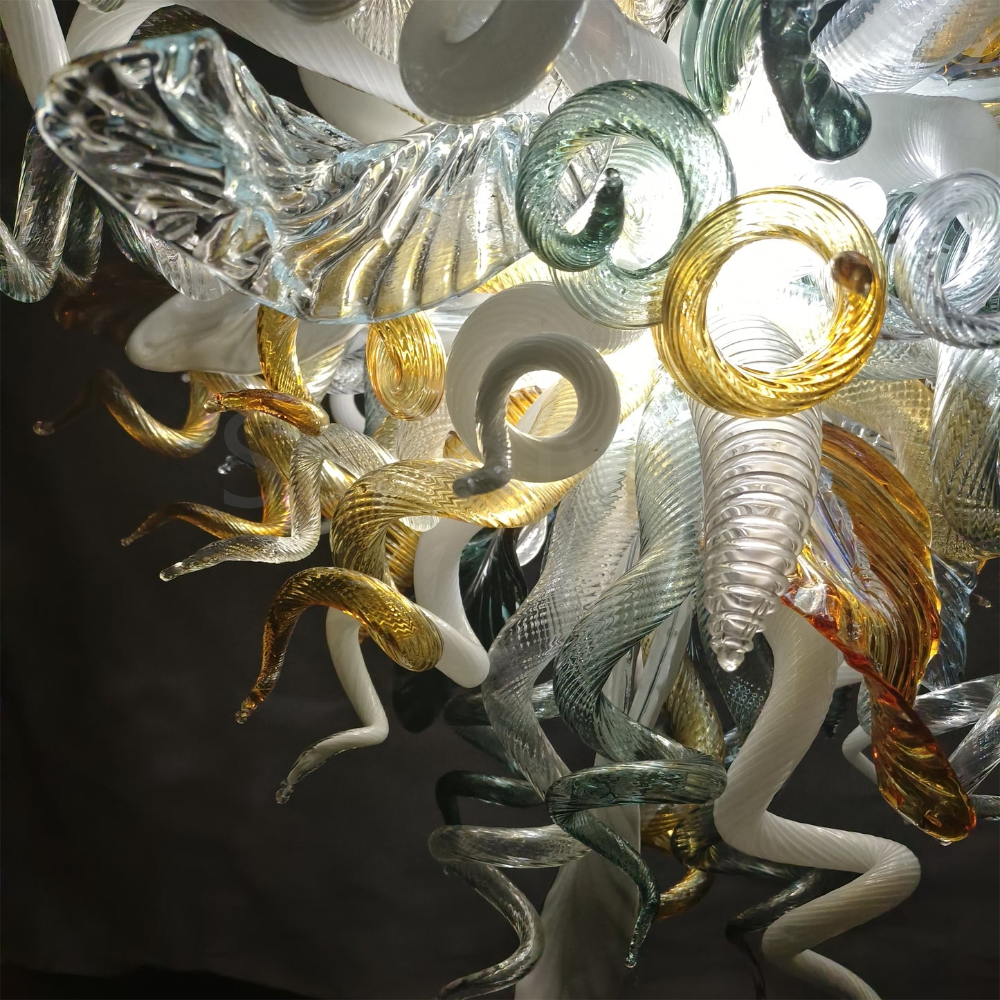 Modern luxury art mouth blown glass chandeliers for dining room