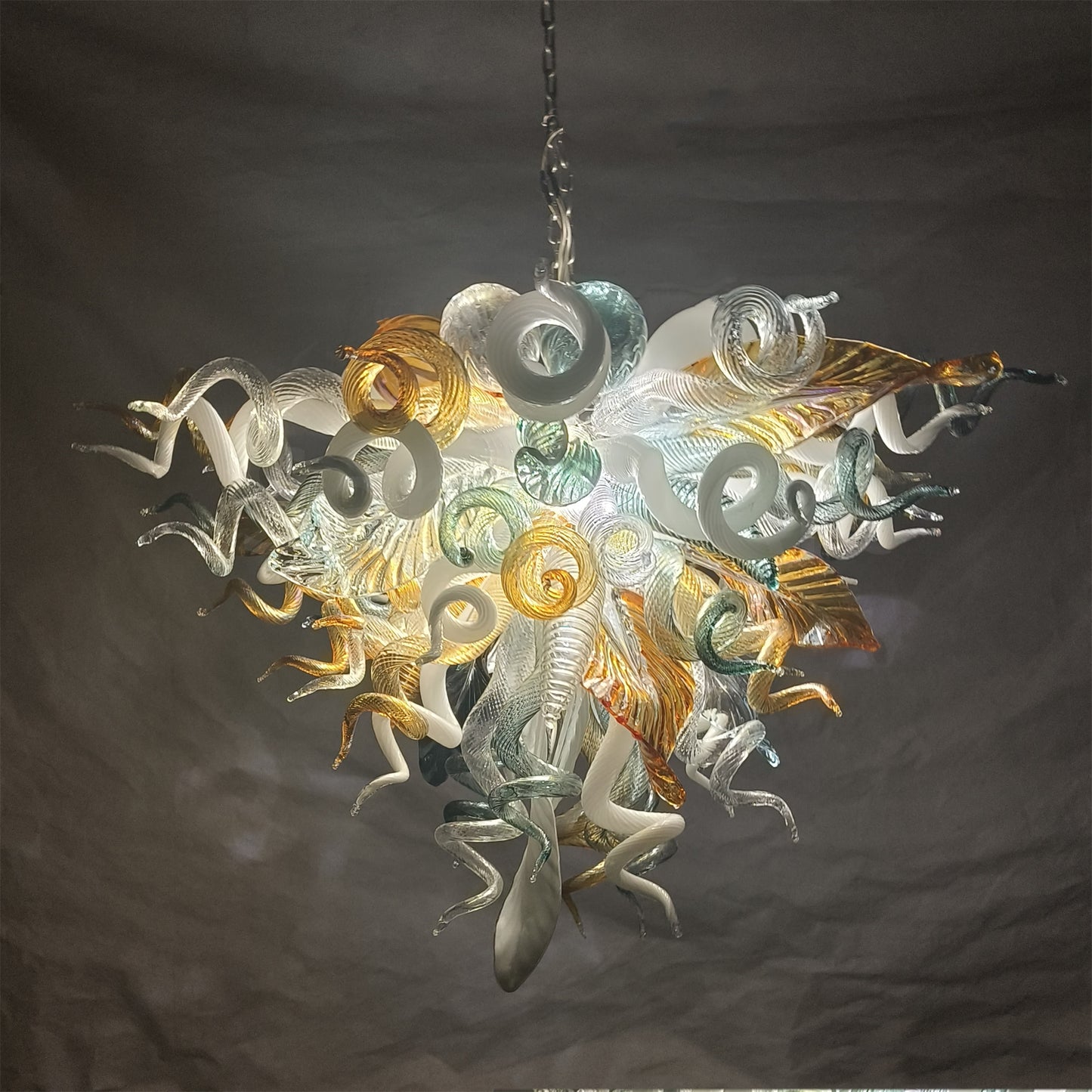 Modern luxury art mouth blown glass chandeliers for dining room