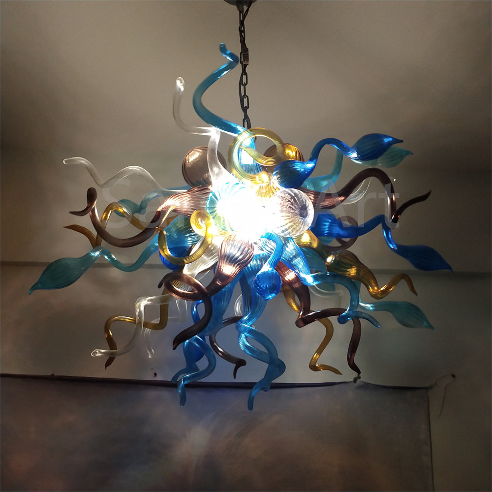 Multicolor diy handblown glass pendant lamp home hotel decoration lighting