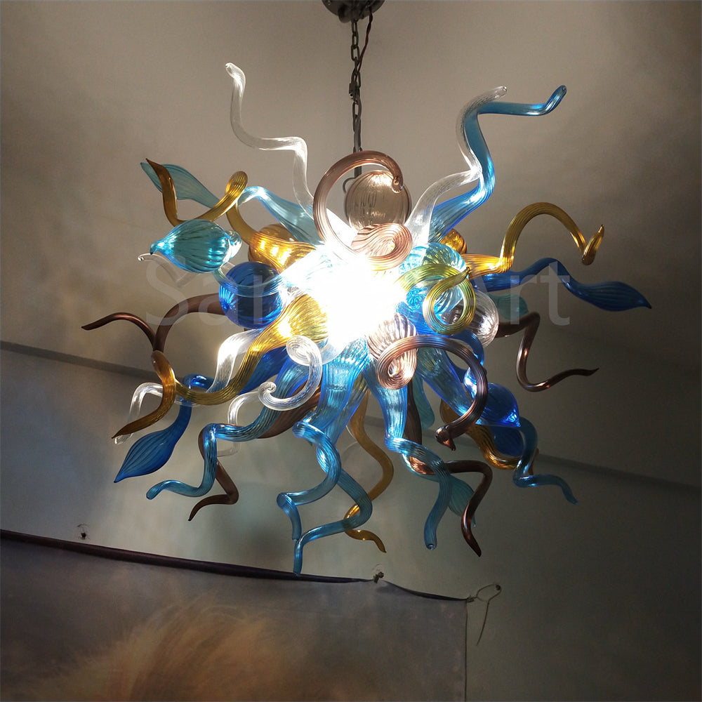 Multicolor diy handblown glass pendant lamp home hotel decoration lighting
