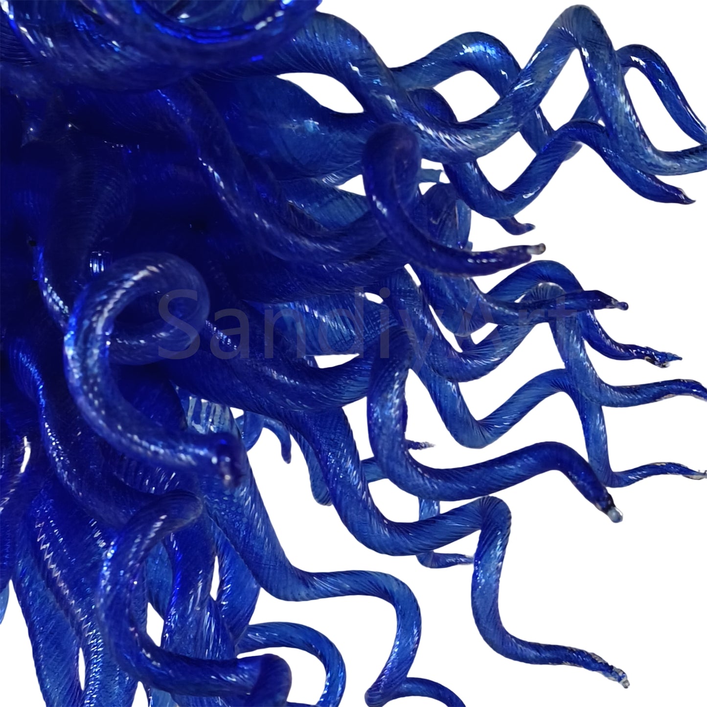 Dark blue color art blown glass LED Pendant Light dining room decoration