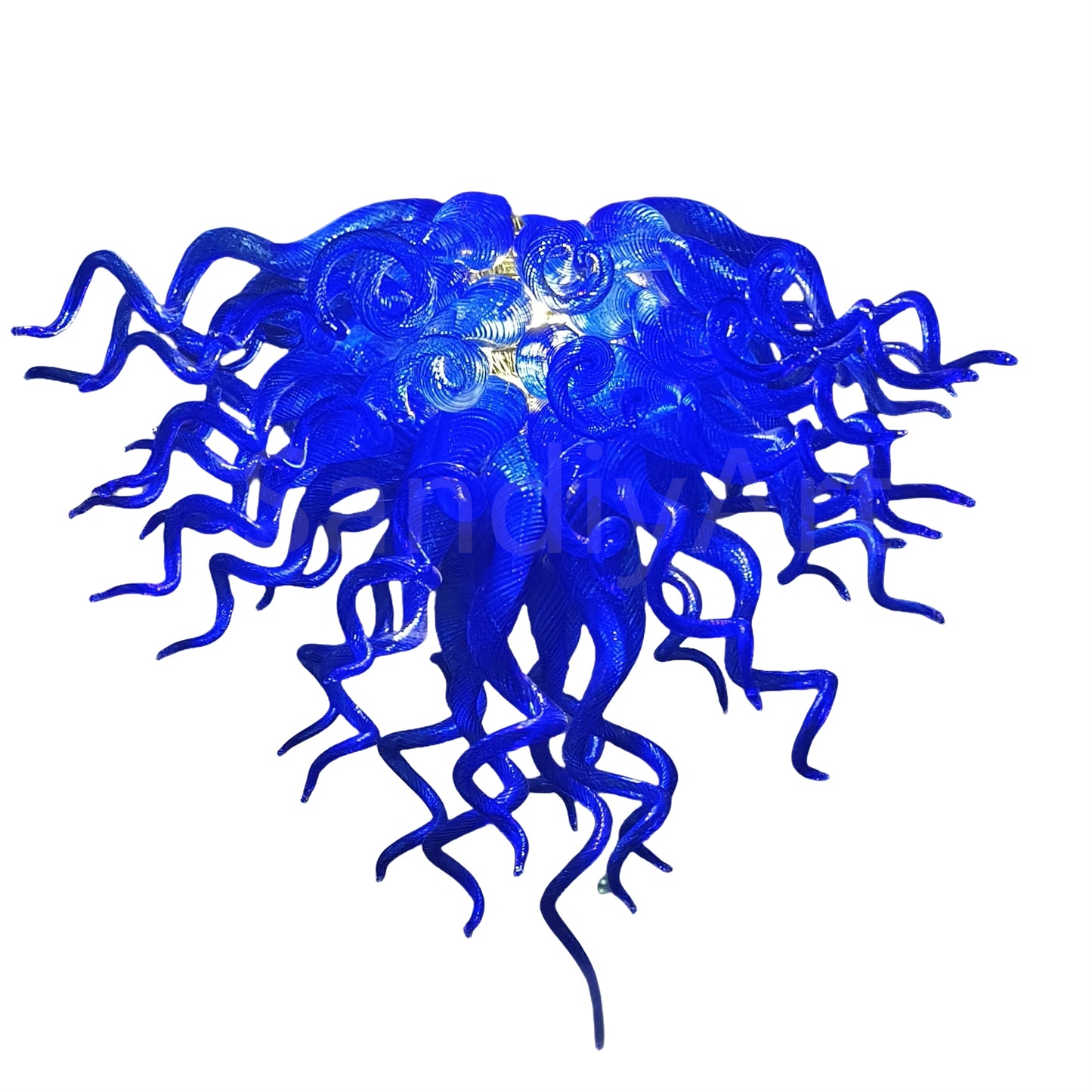 Dark blue color art blown glass LED Pendant Light dining room decoration
