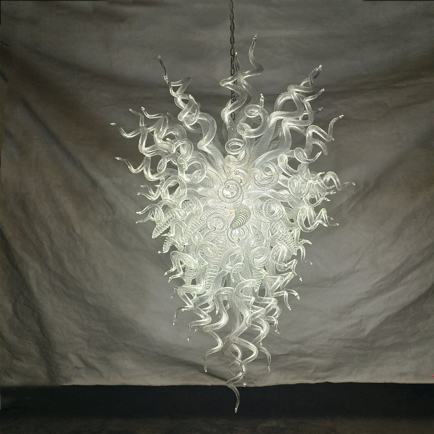 Handmade DIY clear Hand Blown Glass Chandelier entrance decoration