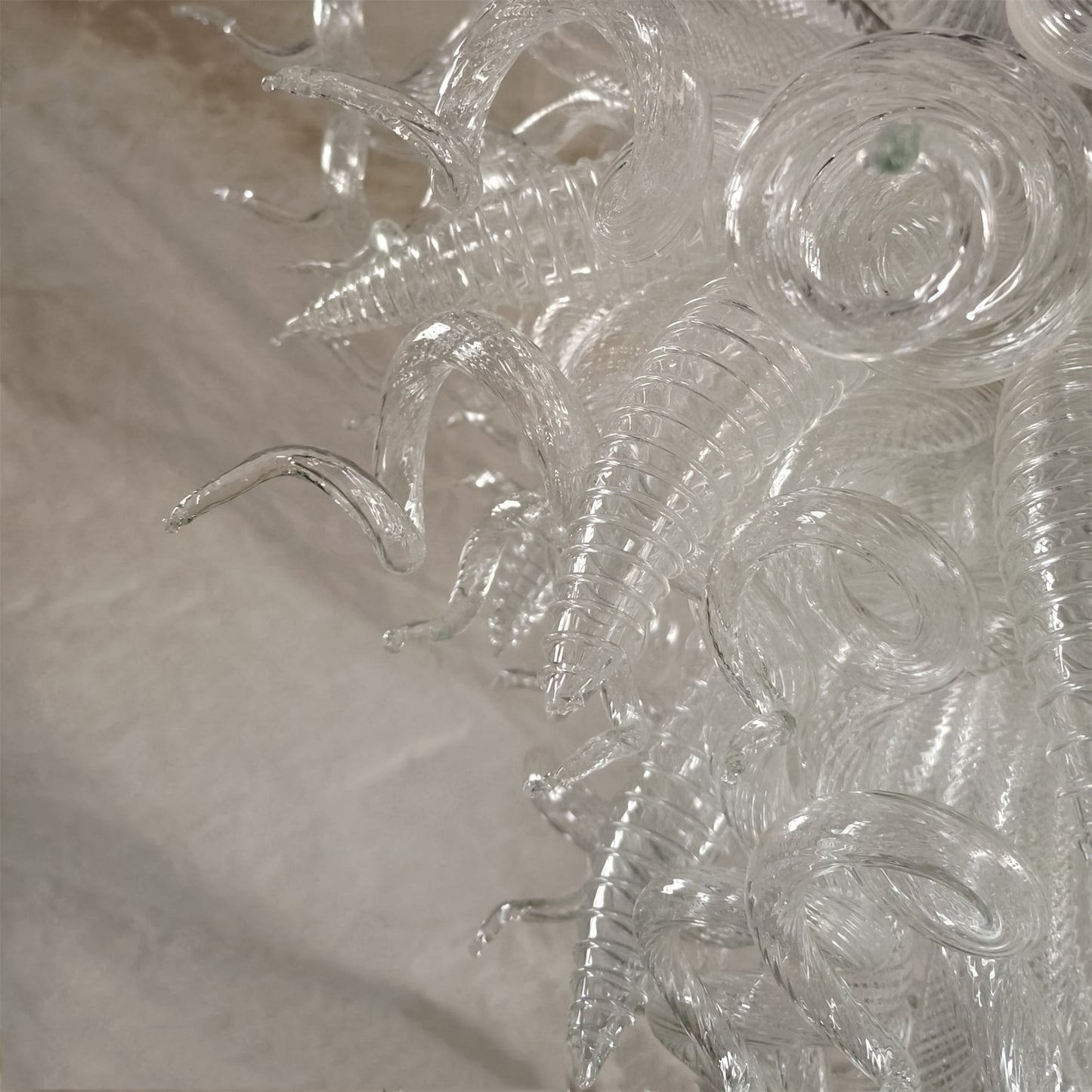 Handmade DIY clear Hand Blown Glass Chandelier entrance decoration