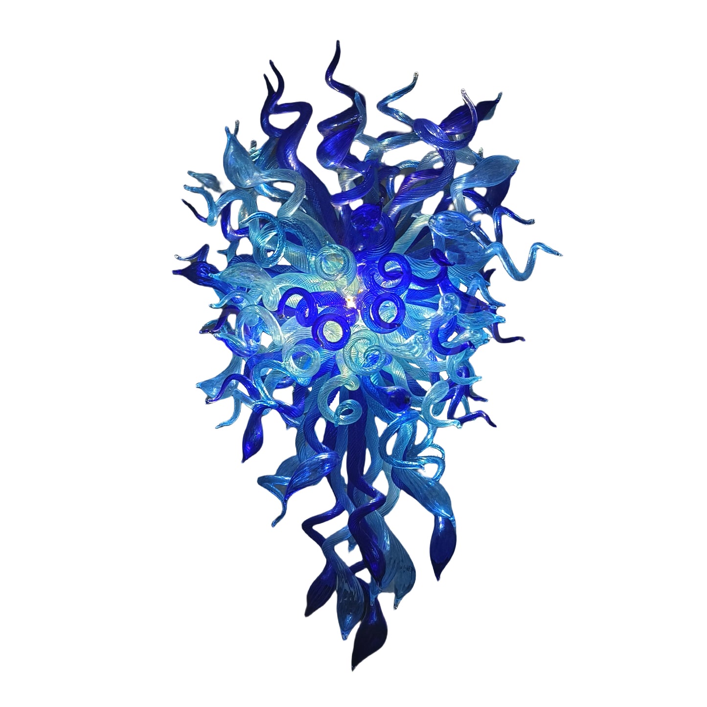 Ocean blue color hand blown glass Luxury Chandelier custom design