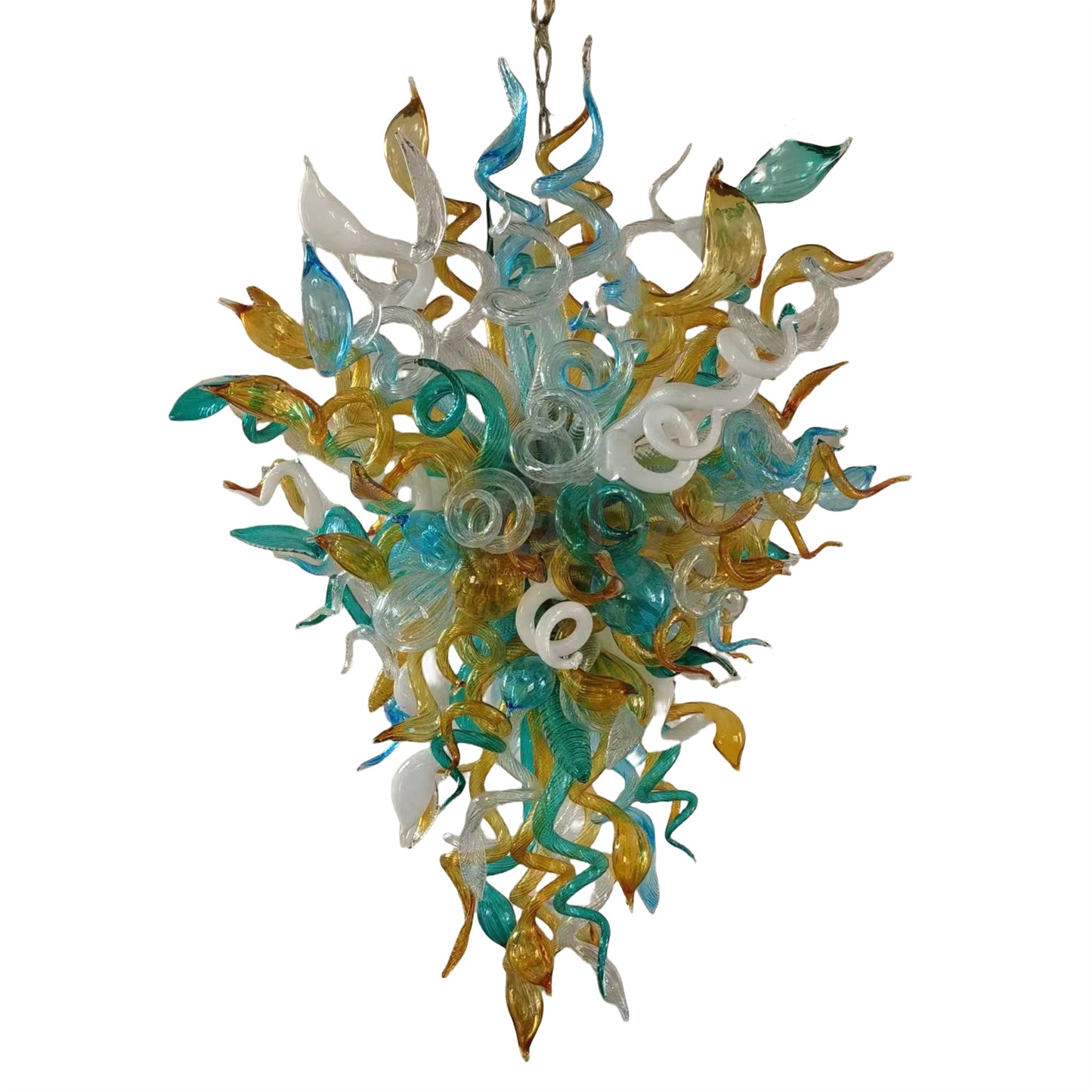 Villa staircase decoration art blown glass Modern LED Chandelier