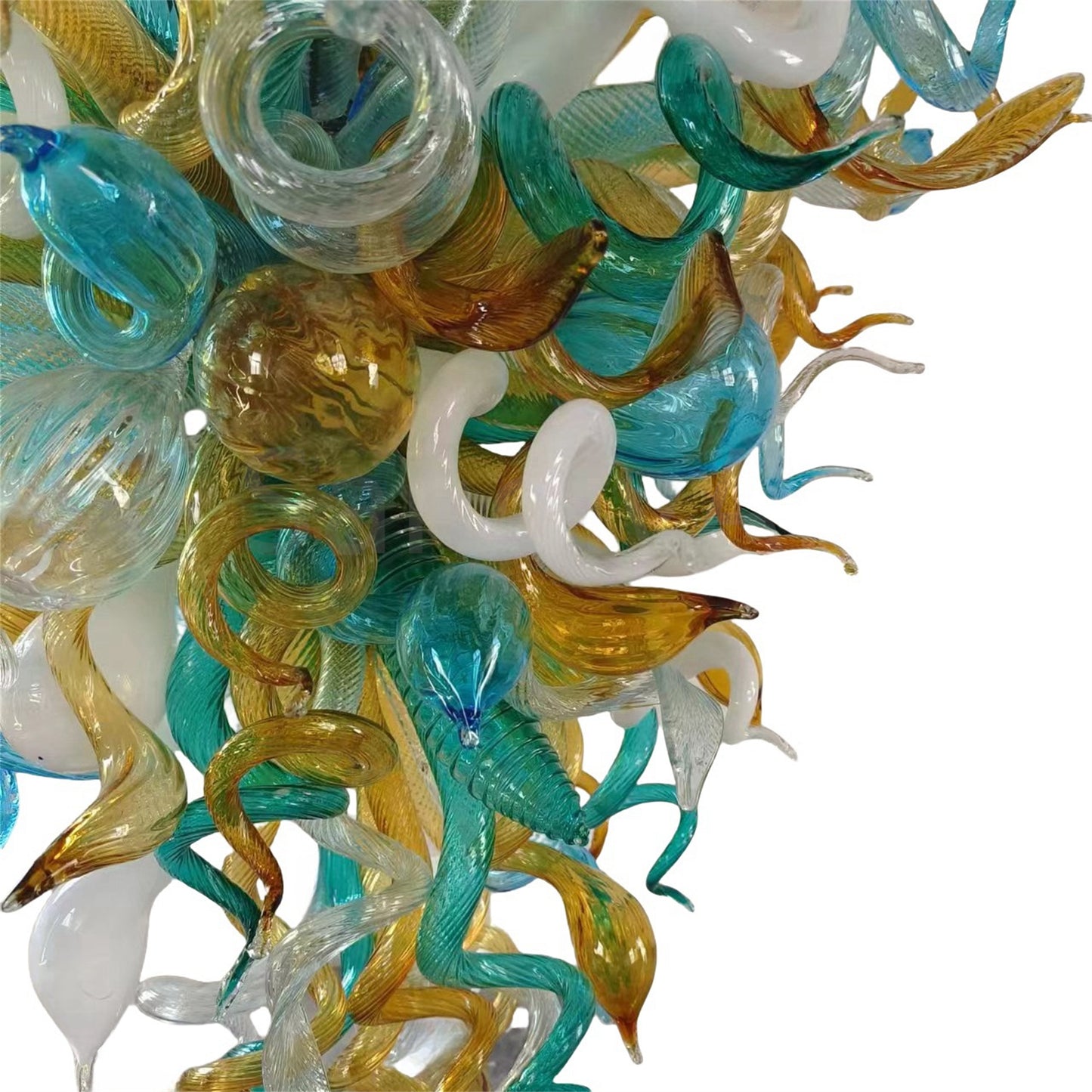 Villa staircase decoration art blown glass Modern LED Chandelier