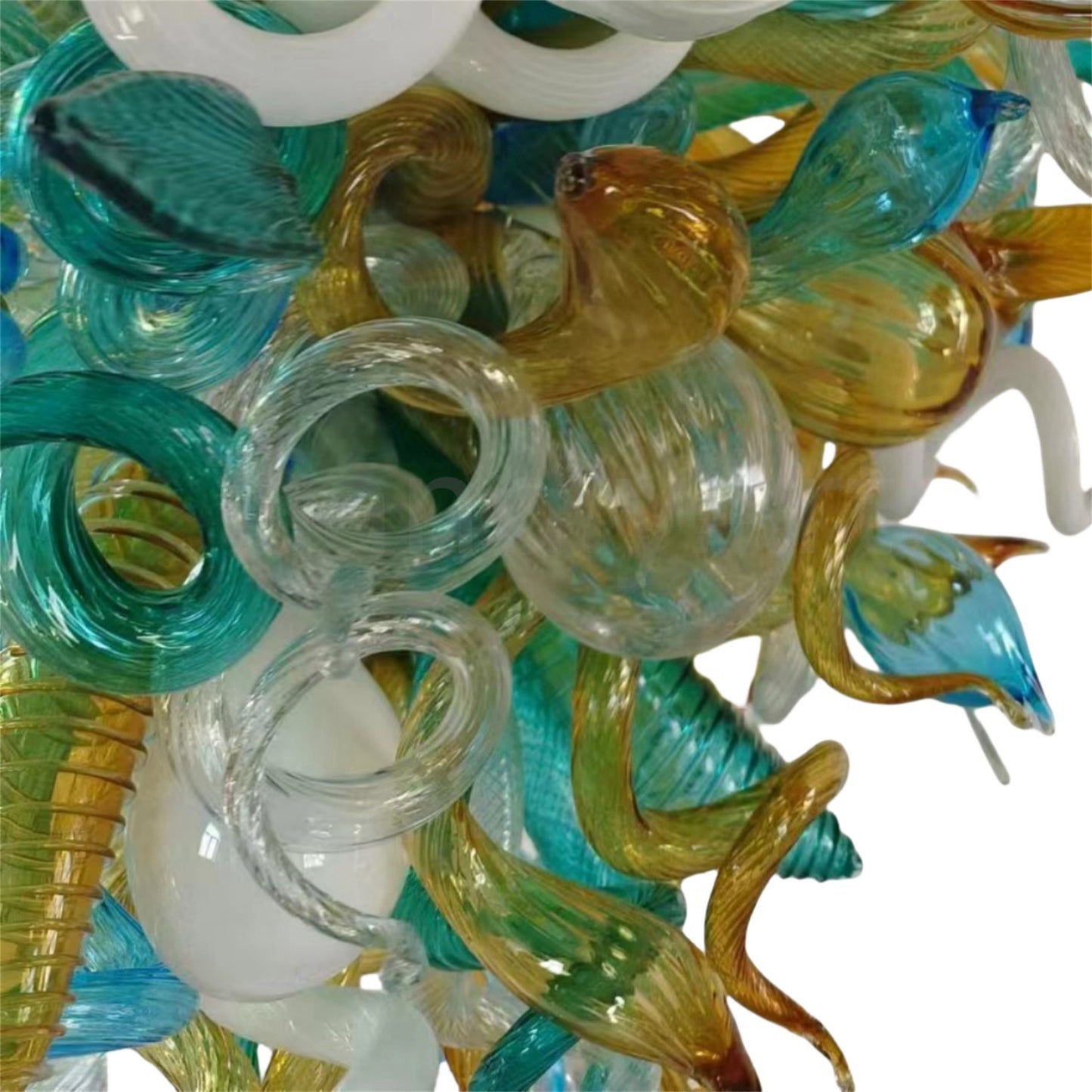 Villa staircase decoration art blown glass Modern LED Chandelier