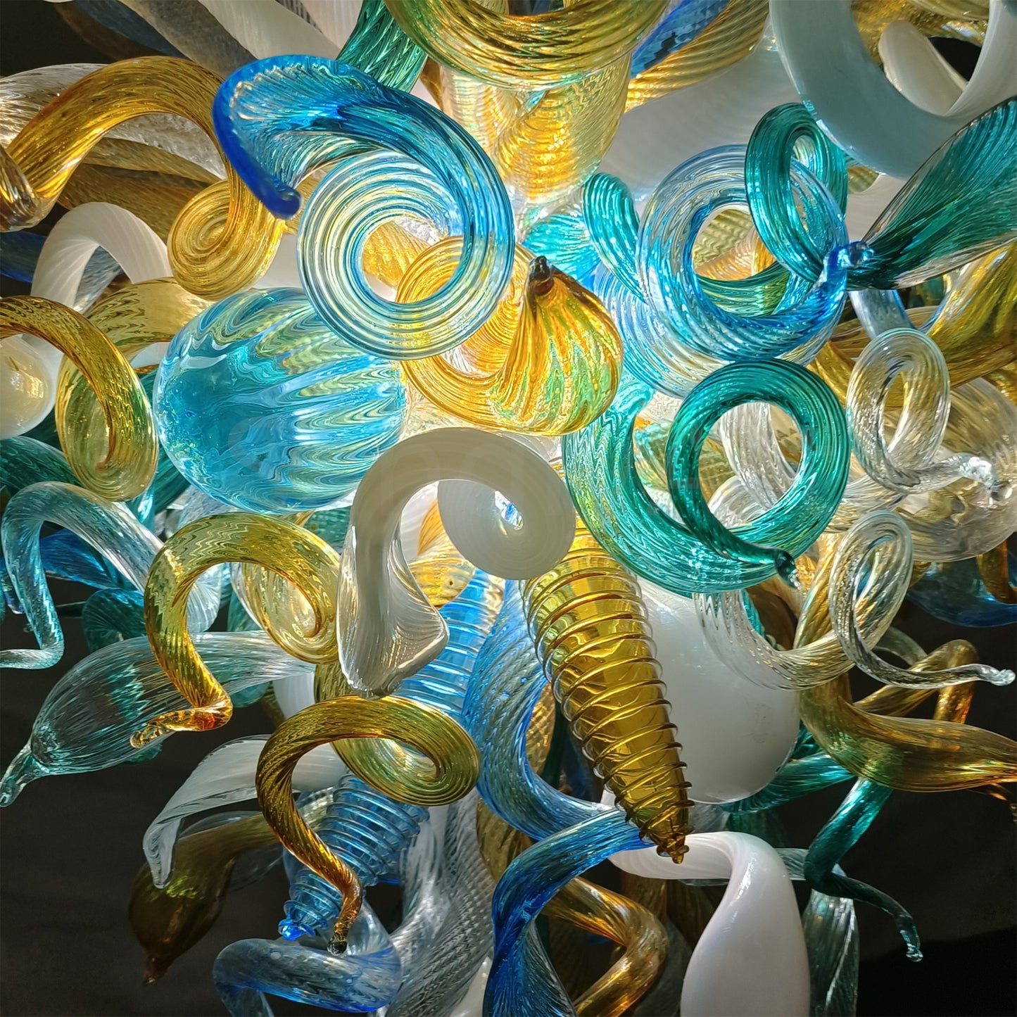 Villa staircase decoration art blown glass Modern LED Chandelier