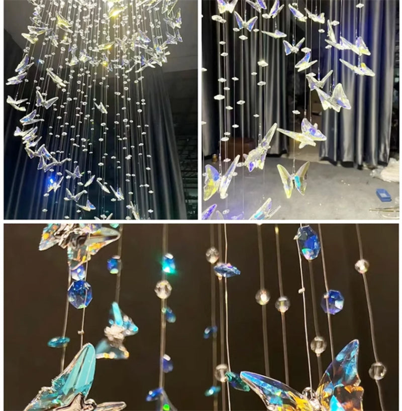 Crystal butterfly hanging lighting high luxury and modern design
