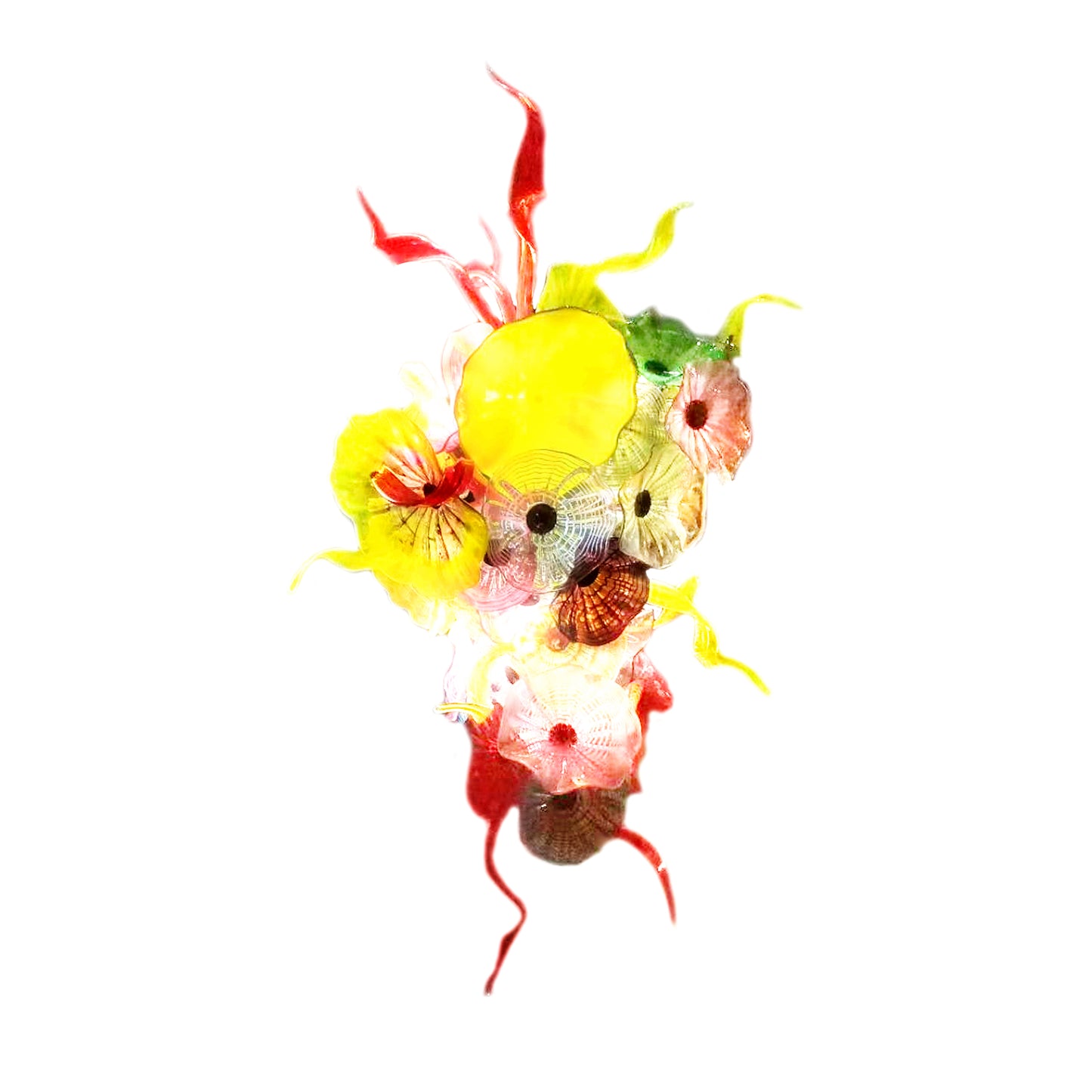 Modern design hand made blown glass flower glass chandelier for wedding
