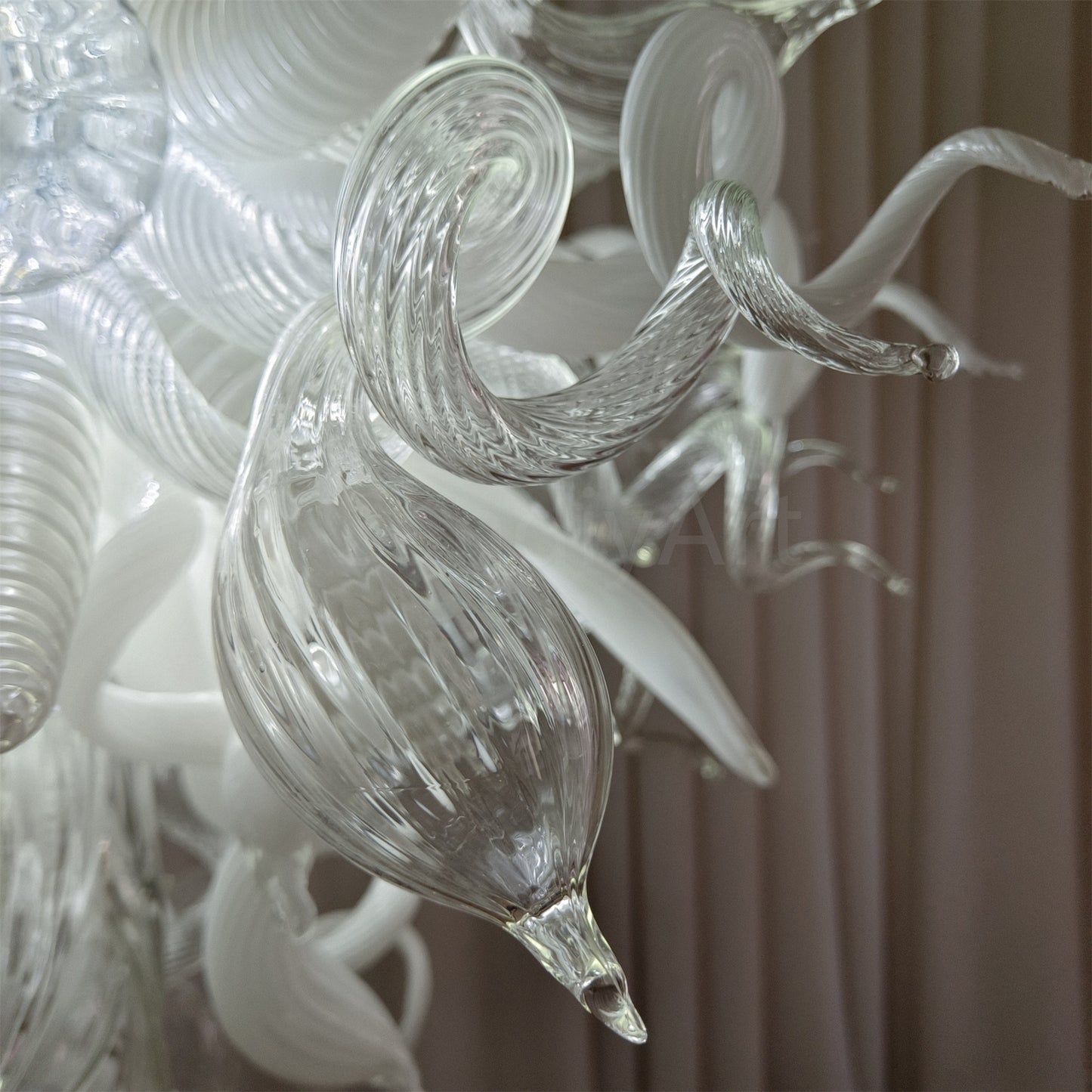 Modern design white color diy handblown glass chihuly style pendant lamp