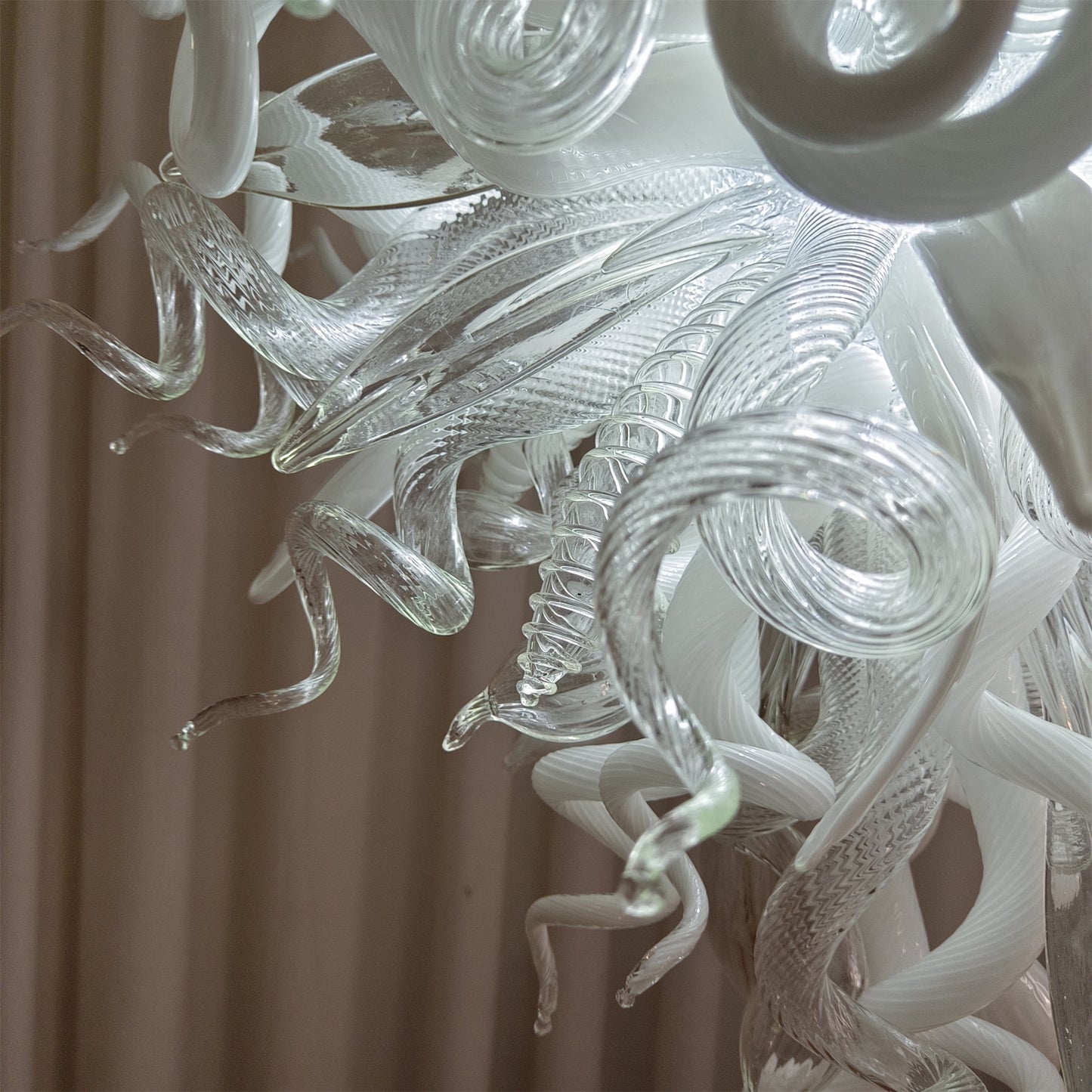 Modern design white color diy handblown glass chihuly style pendant lamp