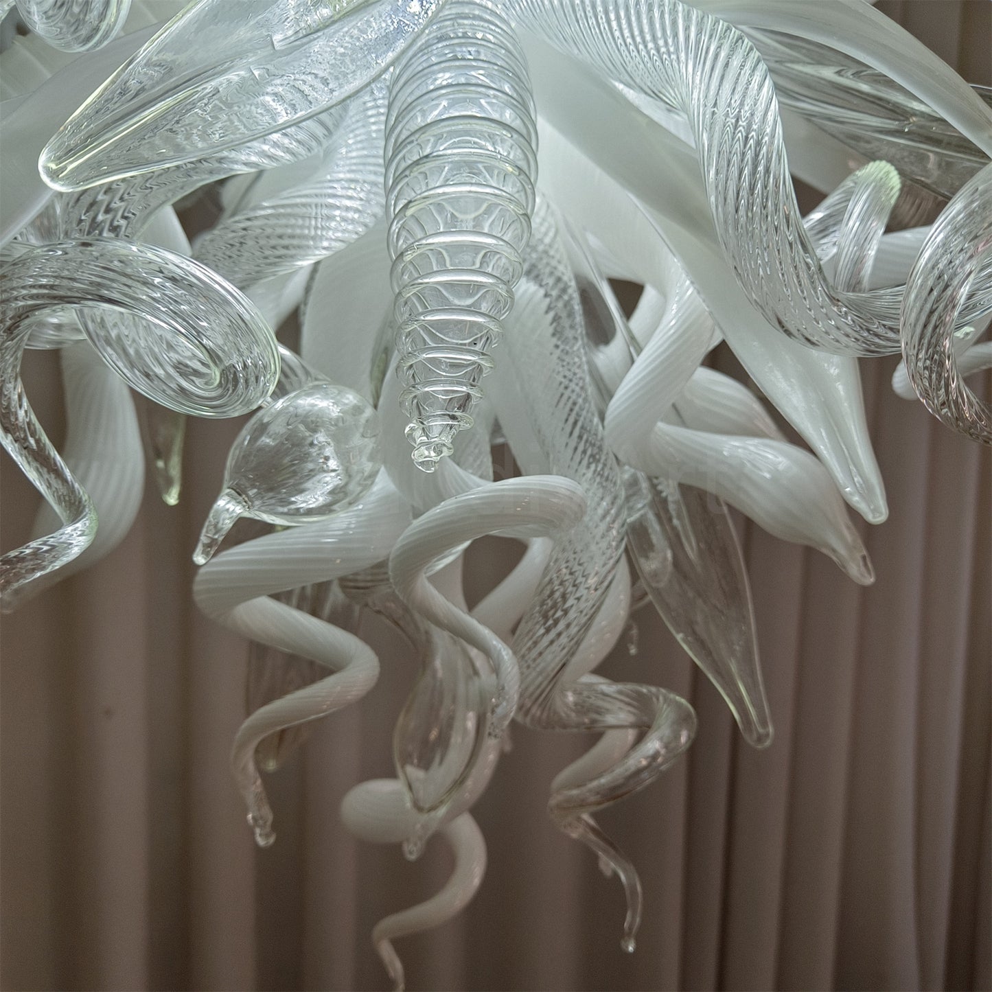Modern design white color diy handblown glass chihuly style pendant lamp