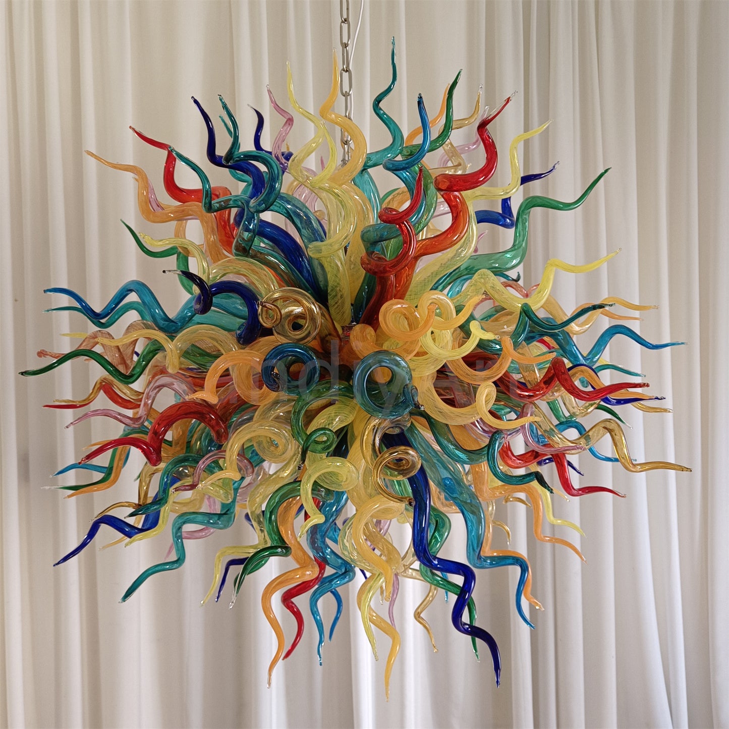 Multicolor round shape hand made murano glass chihuly style art chandelier