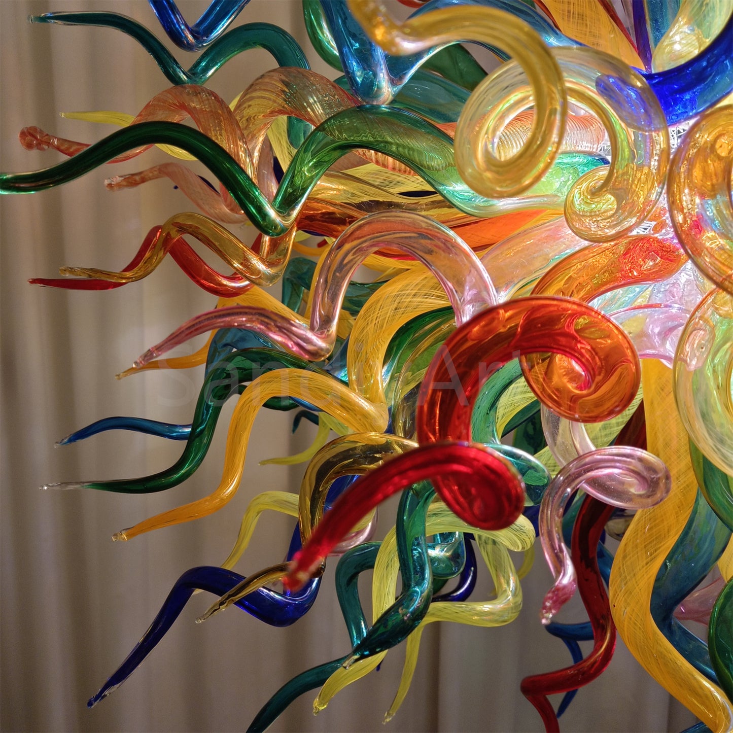 Multicolor round shape hand made murano glass chihuly style art chandelier